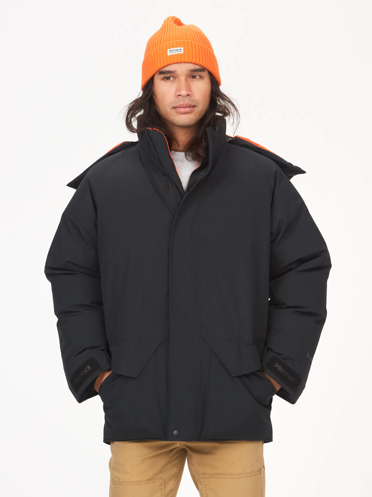 Marmot Men's GORE-TEX® Mammoth Parka Jacket in Black/Flame
