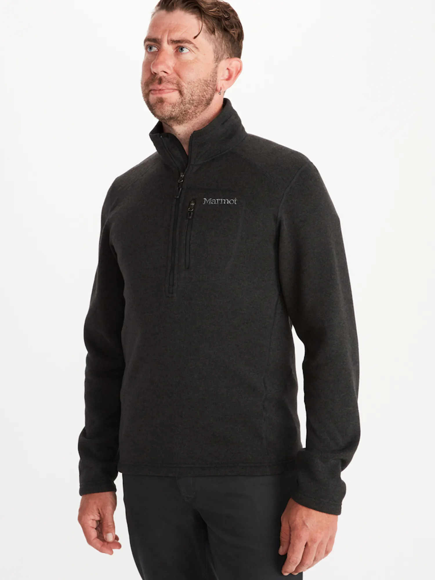 Marmot Men's Drop Line 1/2-Zip Jacket in Black | Fleece