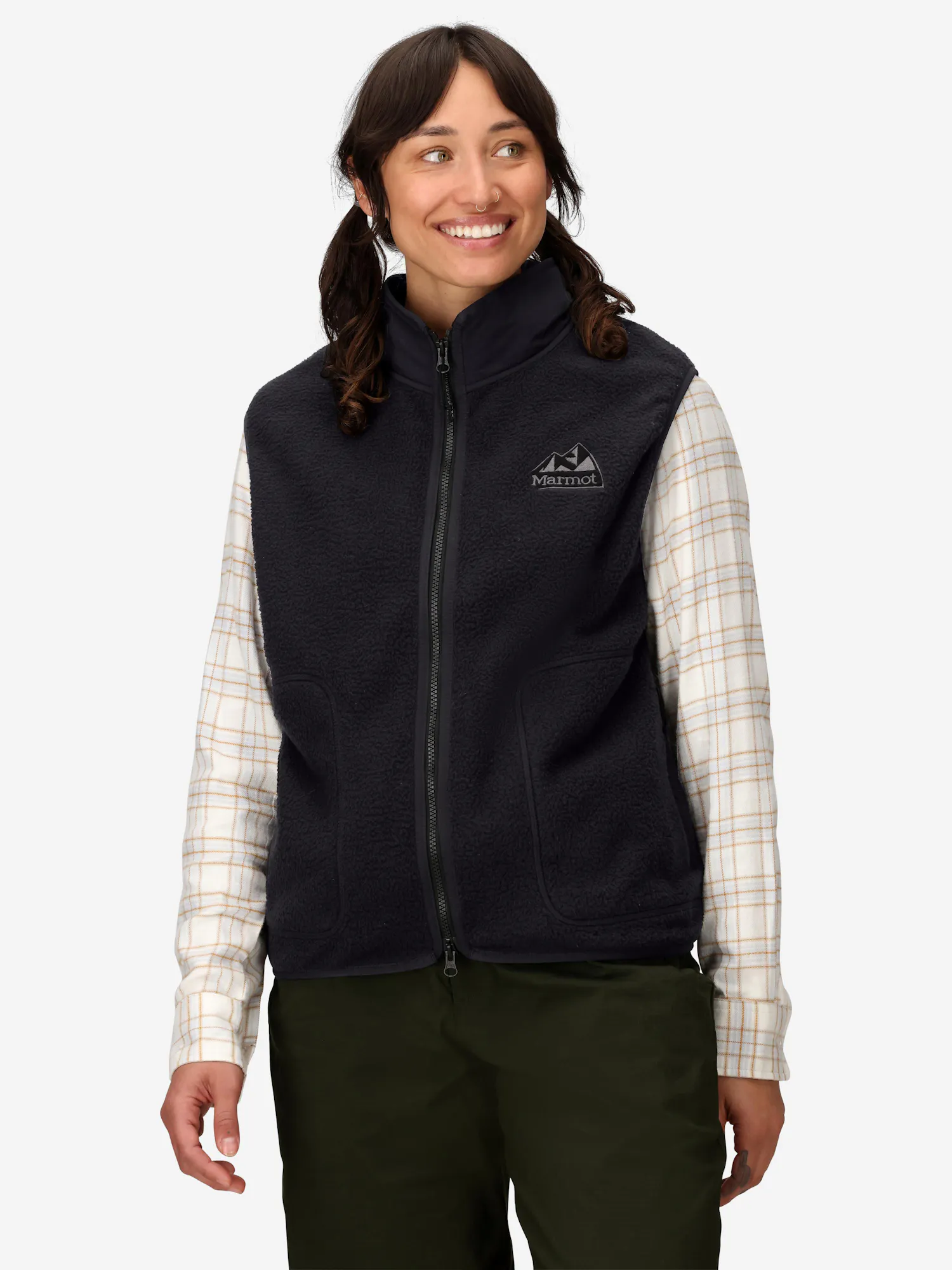 Marmot Women's Wanderer High-Pile Fleece Vest (Fall 2025) in Black