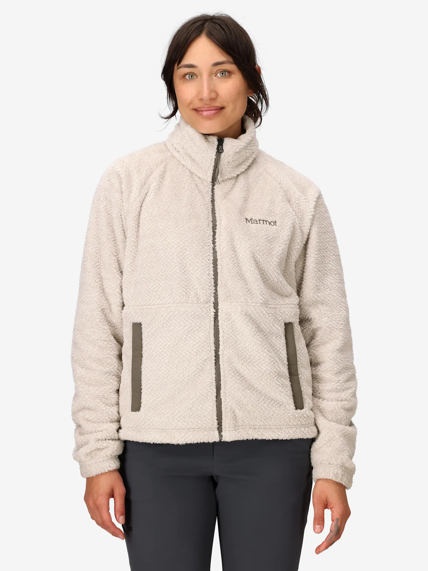 Marmot Women's Homestead Plush Sherpa Fleece Full-Zip Jacket in Birch Bark