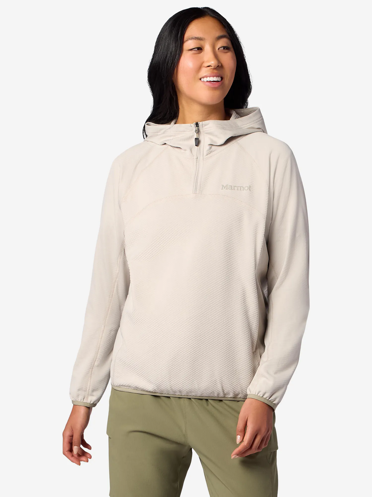 Marmot Women's Rockbound Fleece Hoodie Shirt in Birch Bark