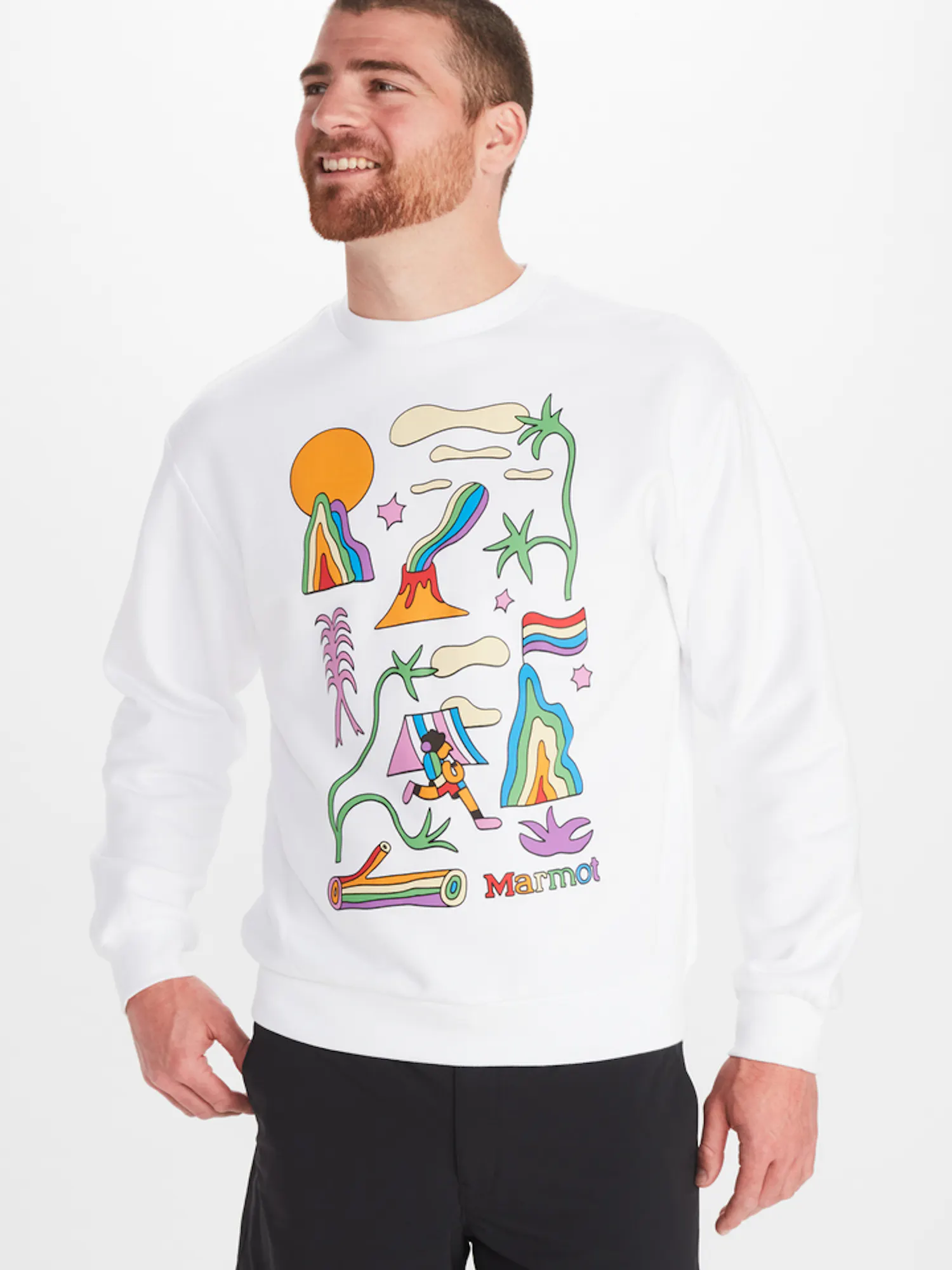 Marmot Pride Heavyweight Crew Sweatshirt in White | Cotton