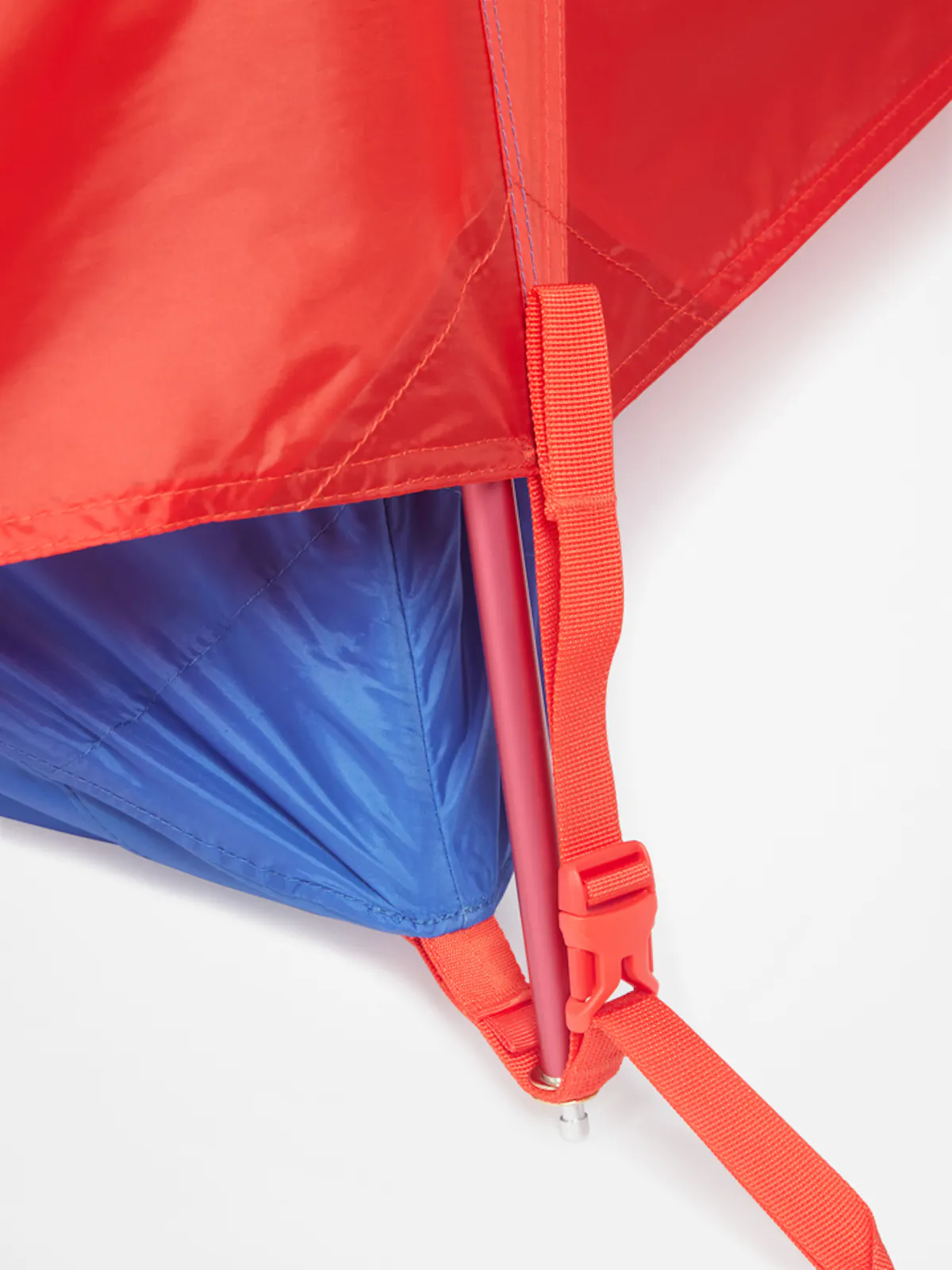 closeup of tent pole