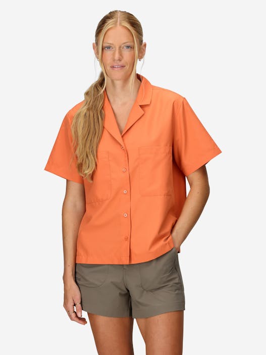 Women's AirExchange UPF 40 Short-Sleeve Camp Collared Shirt