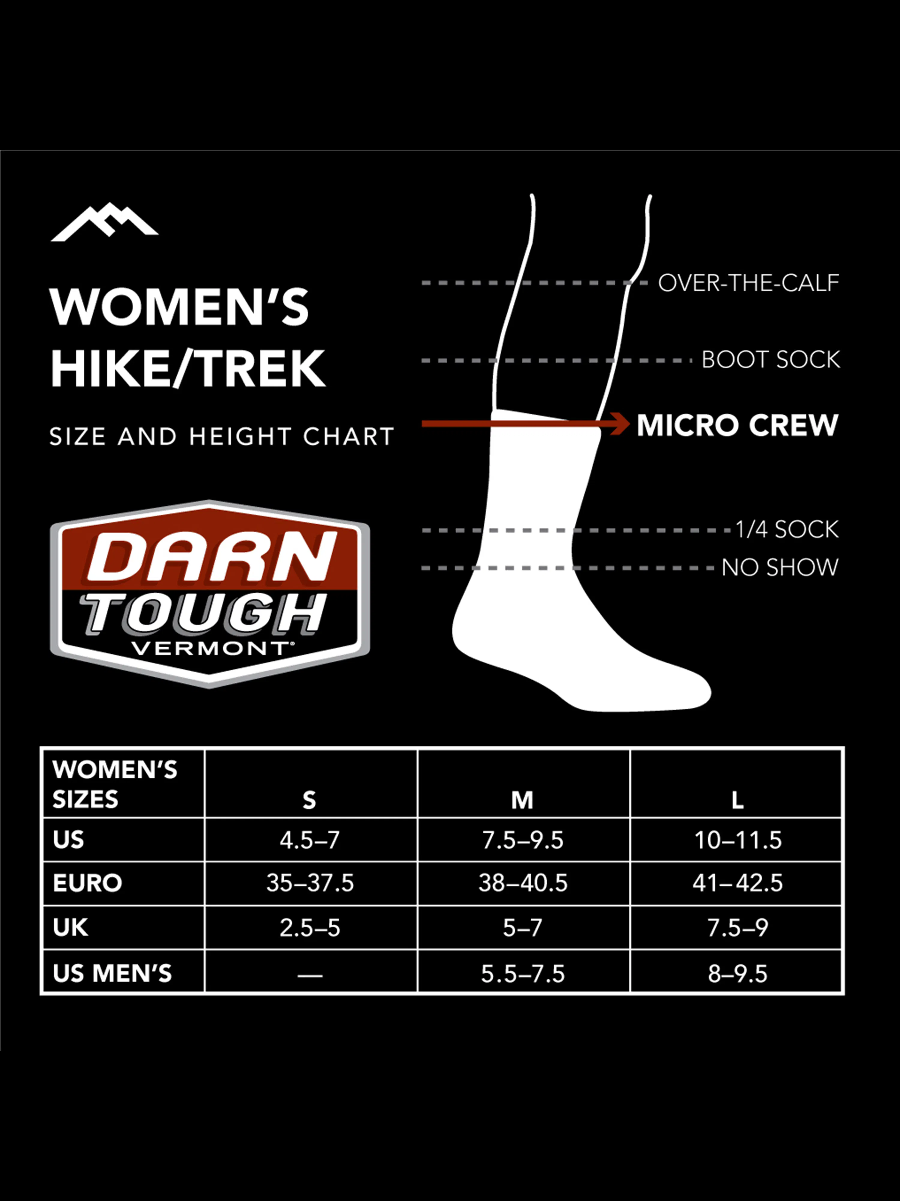 Darn Tough Women's Hiker Micro Crew Midweight Hiking Socks