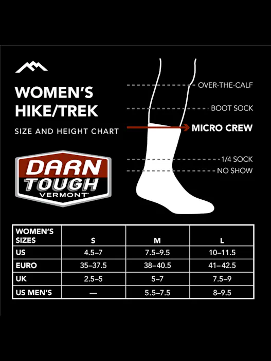 Darn Tough Women's Hiker Micro Crew Midweight Hiking Socks