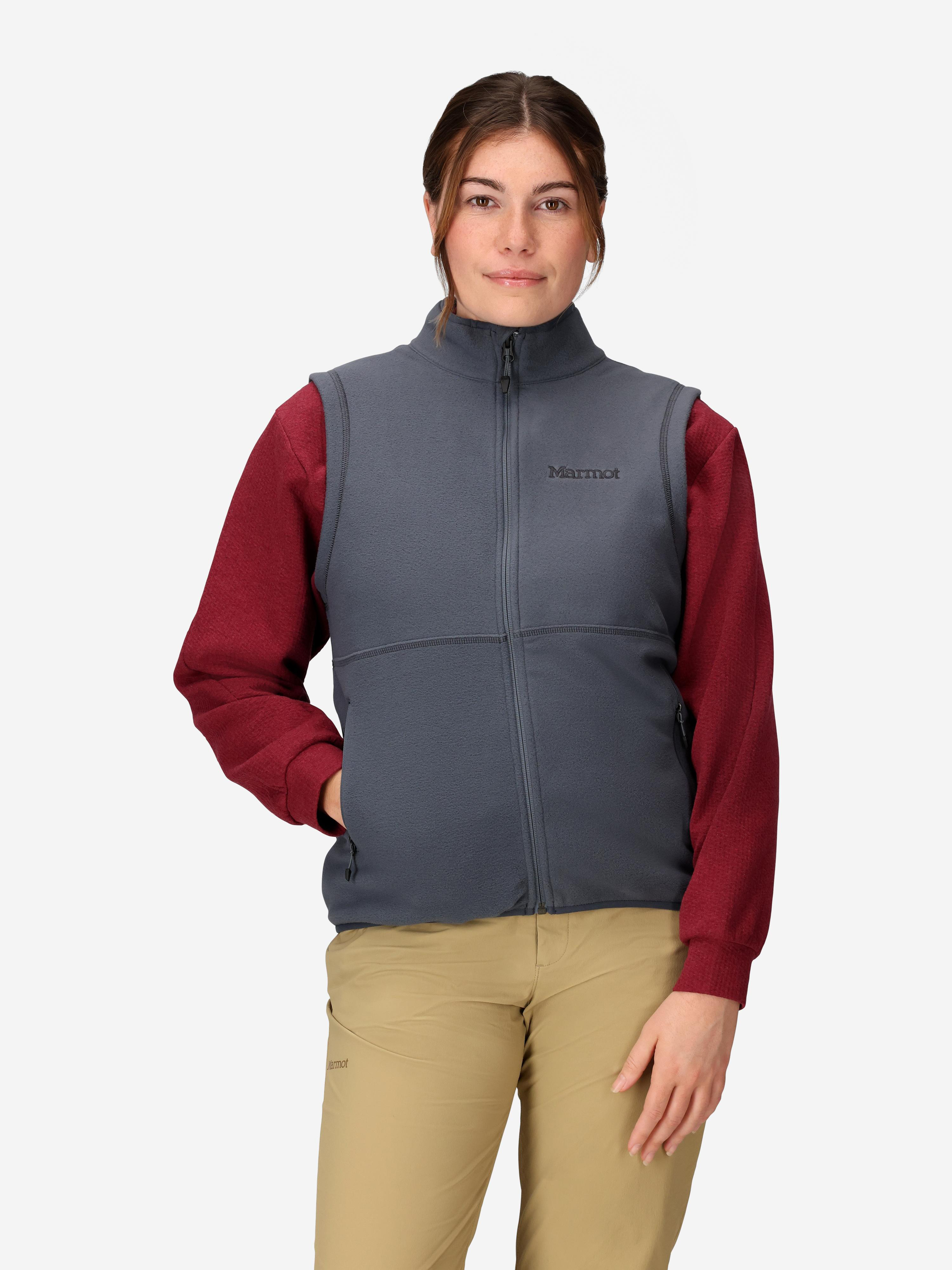 Marmot Womens Rocklin Fleece Vest in Steel Onyx 70$