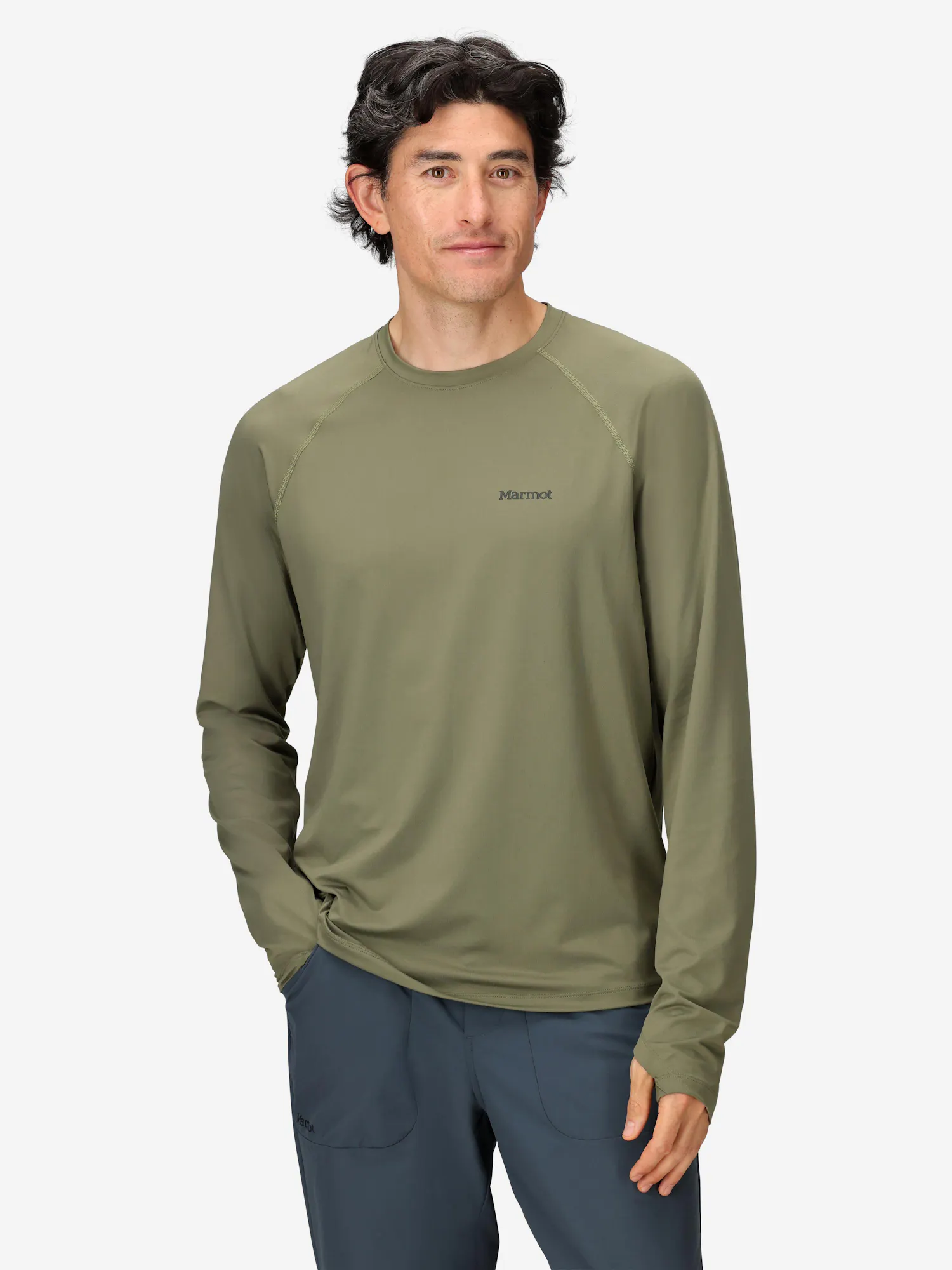 Marmot Men's Windridge UPF 50 Long-Sleeve T-Shirt in Olive Grove