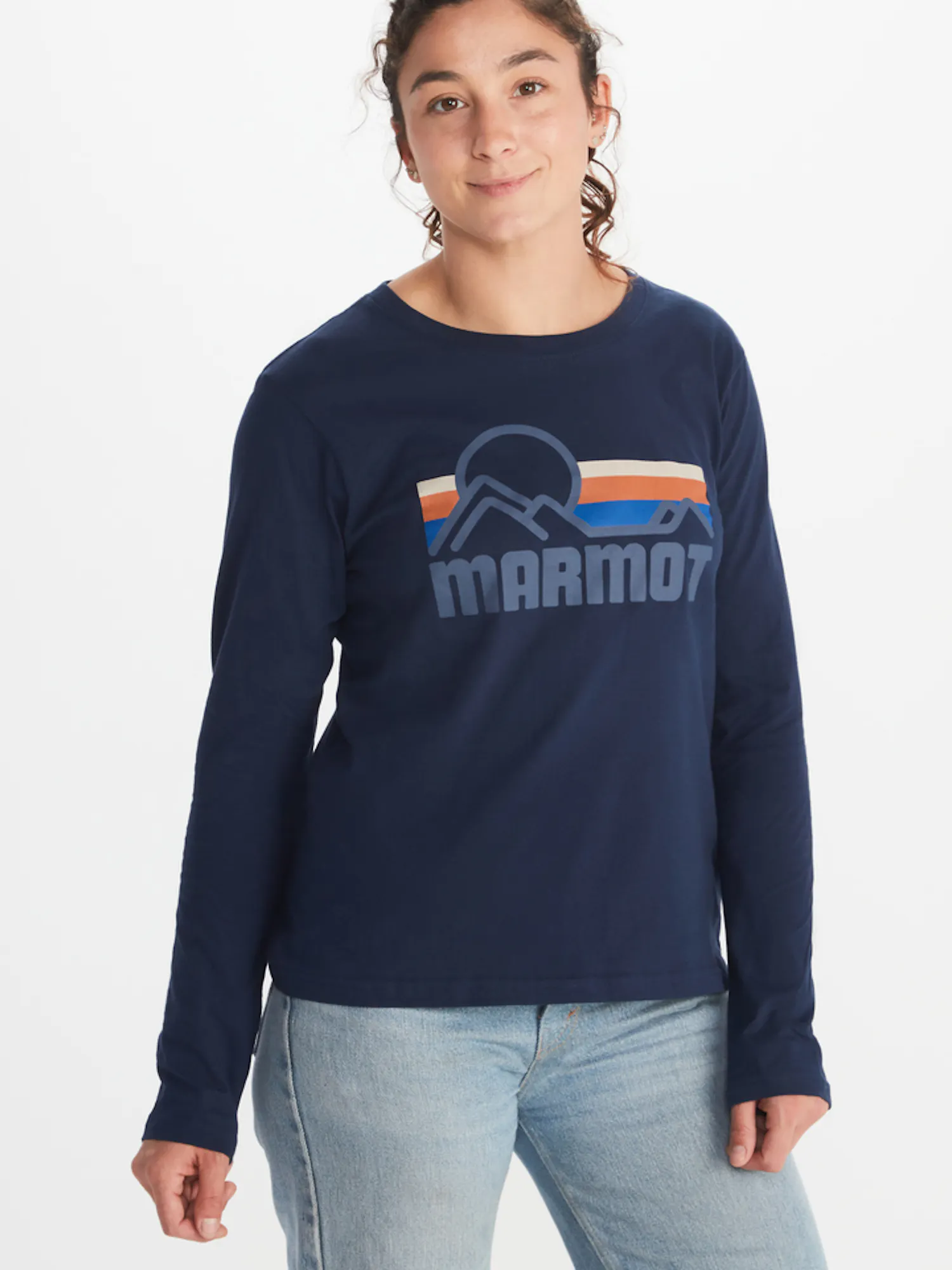 Marmot Women's Coastal Long-Sleeve T-Shirt in Arctic Navy/Storm | Cotton