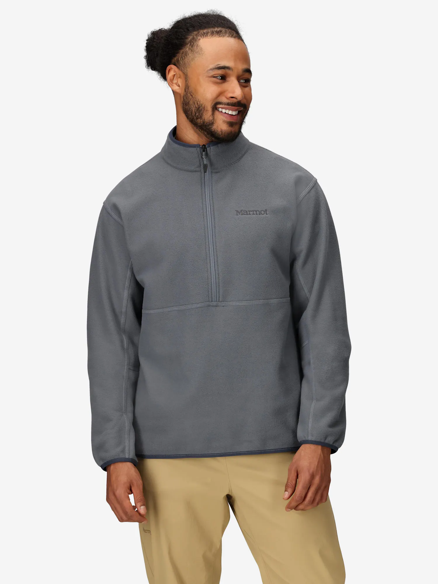 Marmot Men's Rocklin Fleece Half-Zip Pullover in Steel Onyx