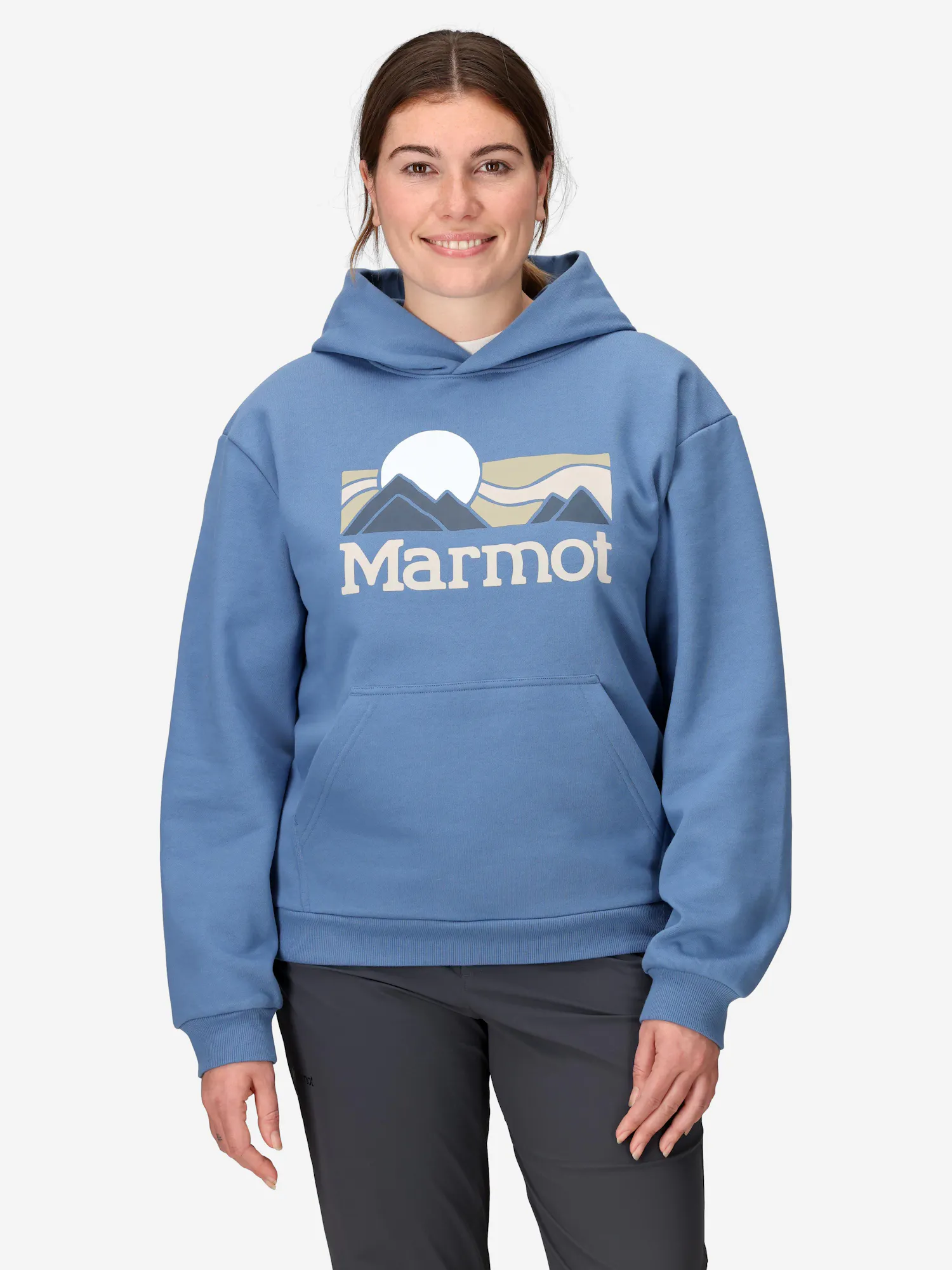 Marmot Women's Coastal Hoodie (Fall 2025) Shirt in Rain Cloud | Cotton
