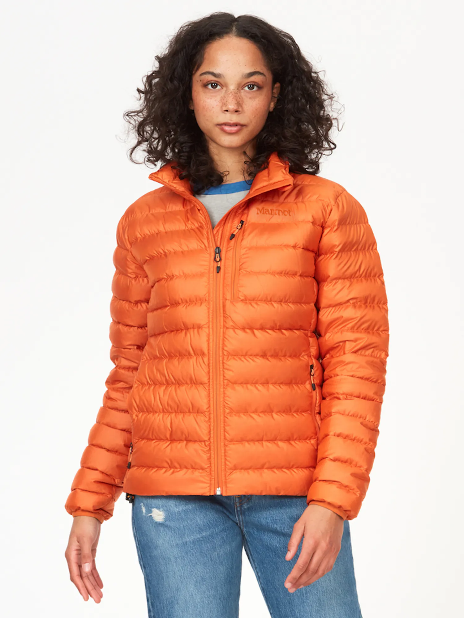 Marmot Women's Highlander Down Jacket in Tangelo