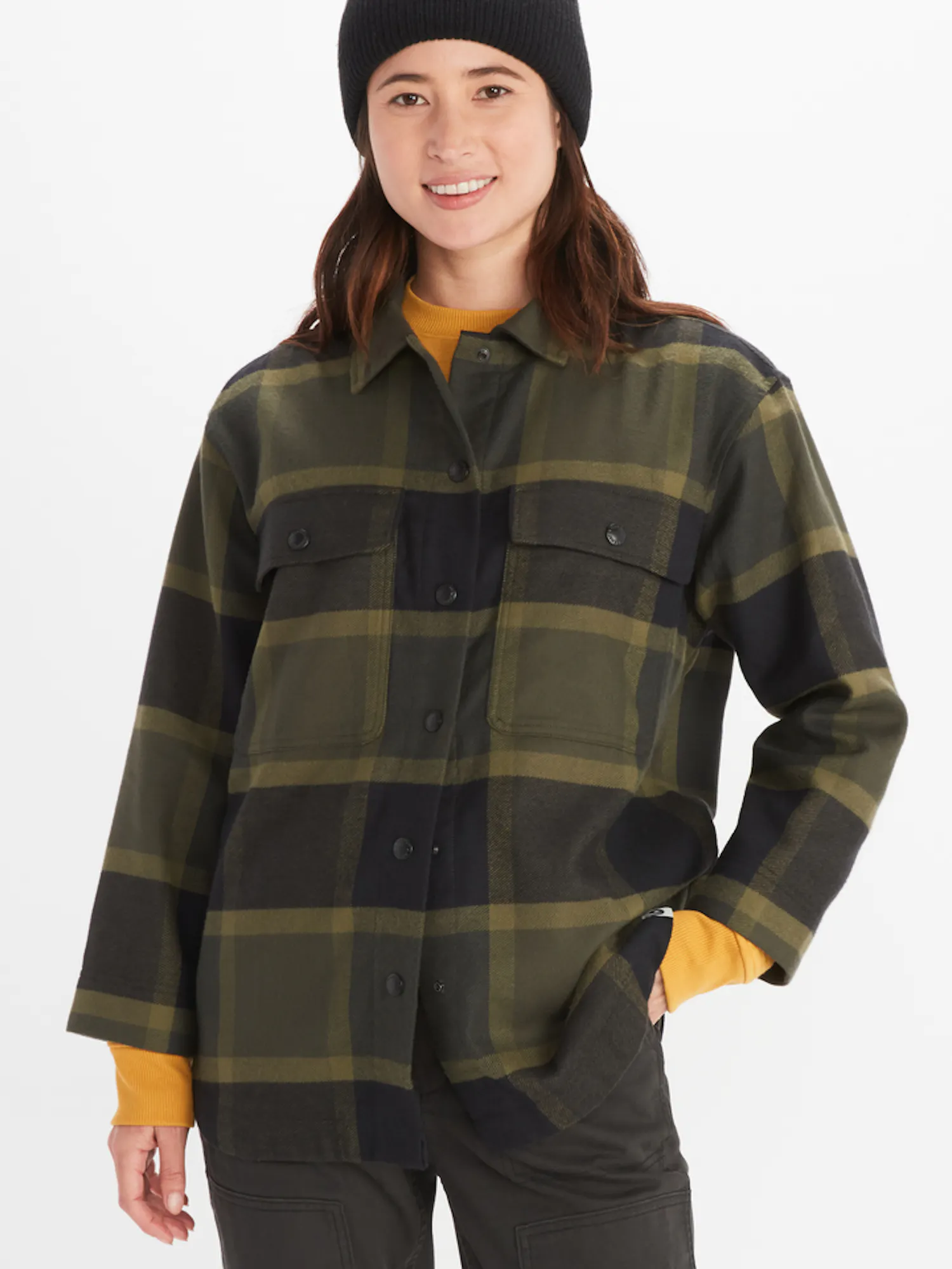 Marmot Women's Ridgefield Heavyweight Overshirt in Nori | Cotton