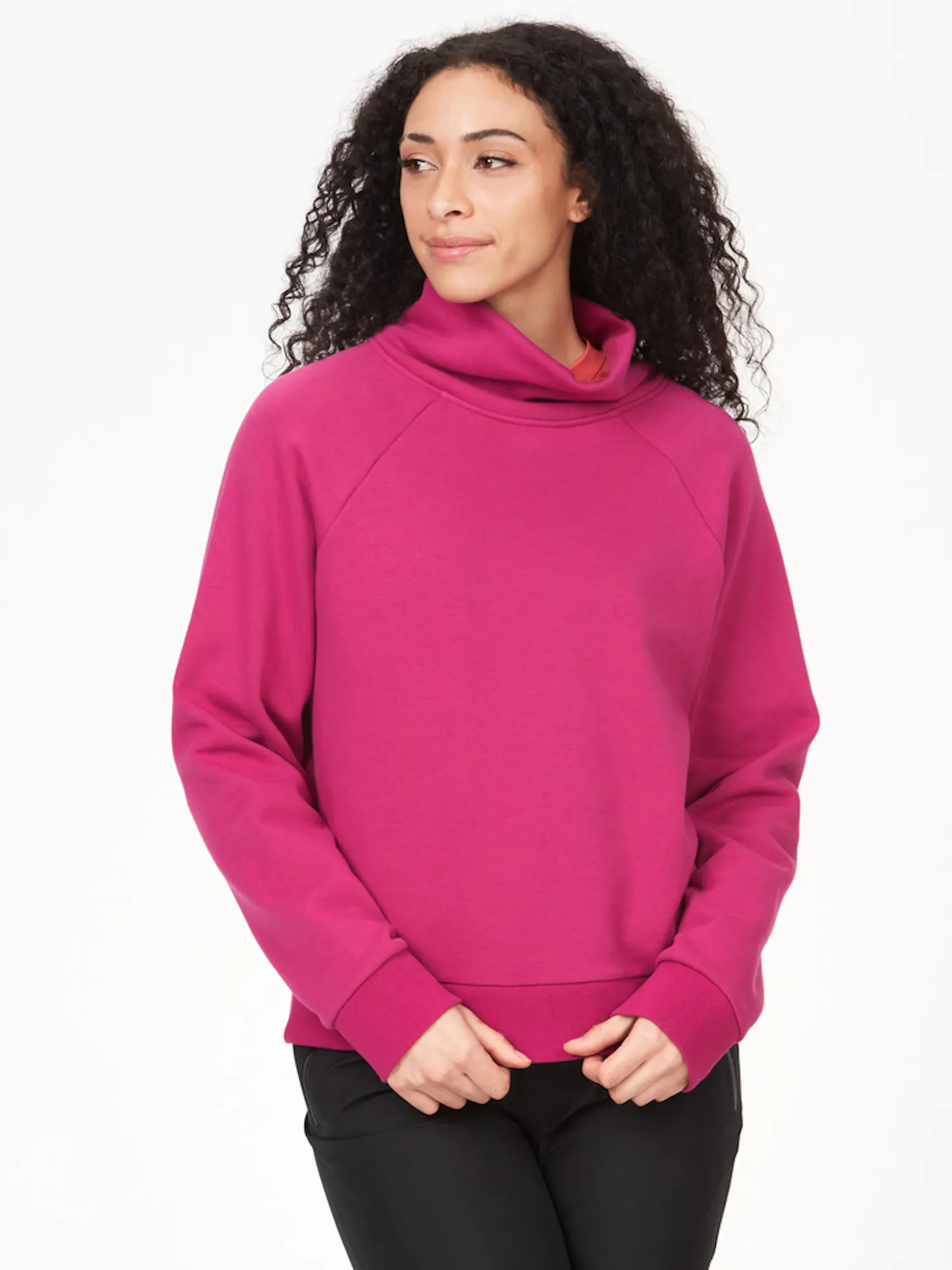 Marmot Women's Rowan Funnel Neck Hoody (2024) in Bright Fuchsia