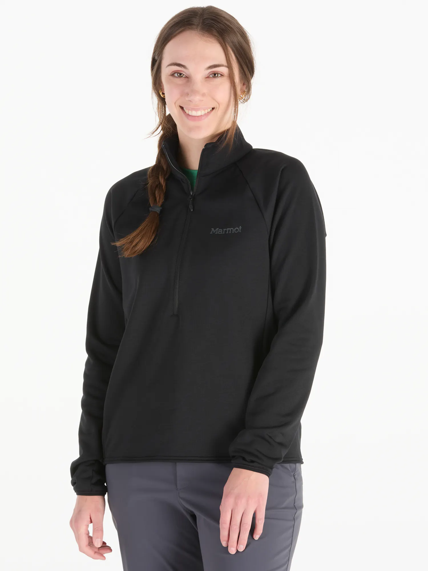 Marmot Women's Leconte Tech Grid Fleece Half-Zip (Spring 2026) Shirt in Black