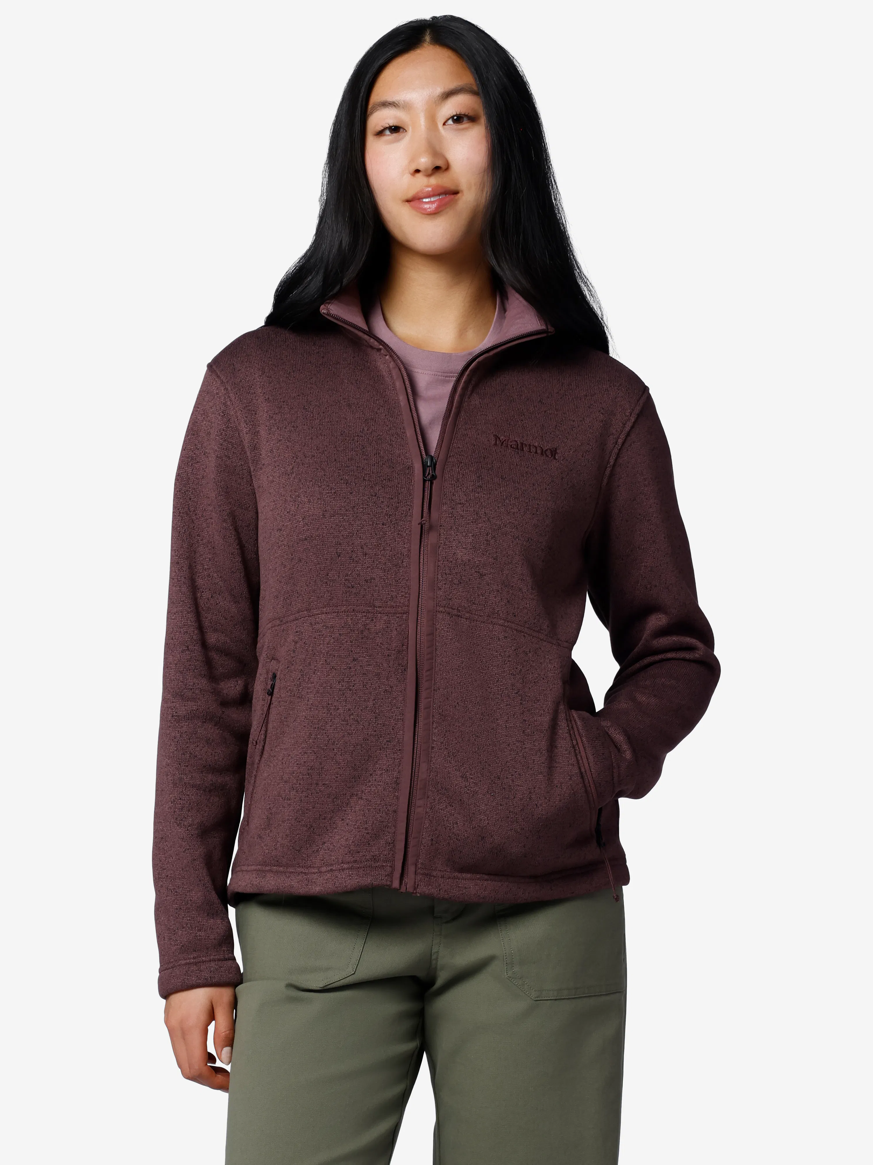Women's Drop Line Sweater Fleece Full-Zip Jacket