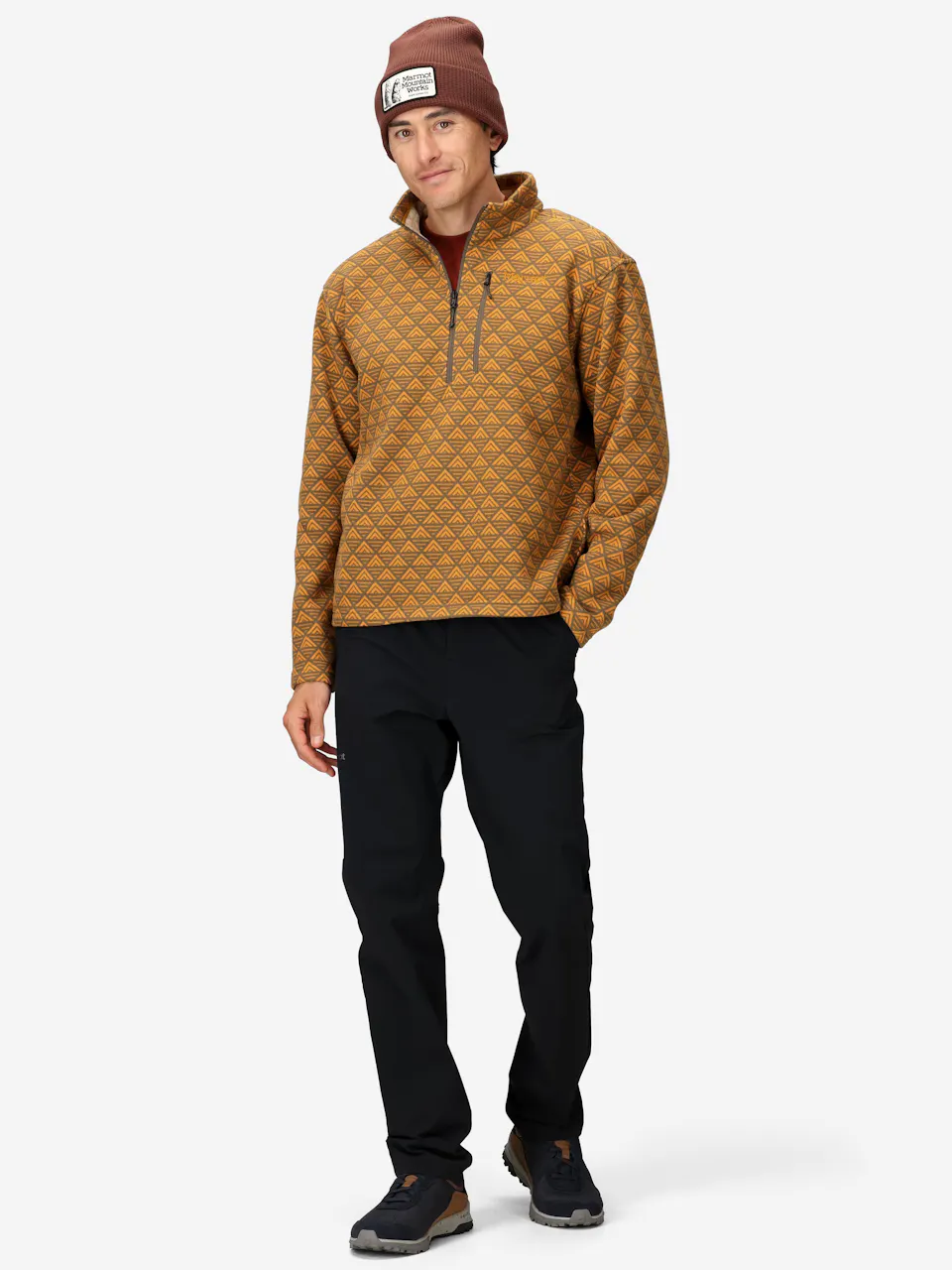 Heavyweight Drop Line Printed 1/2 Zip