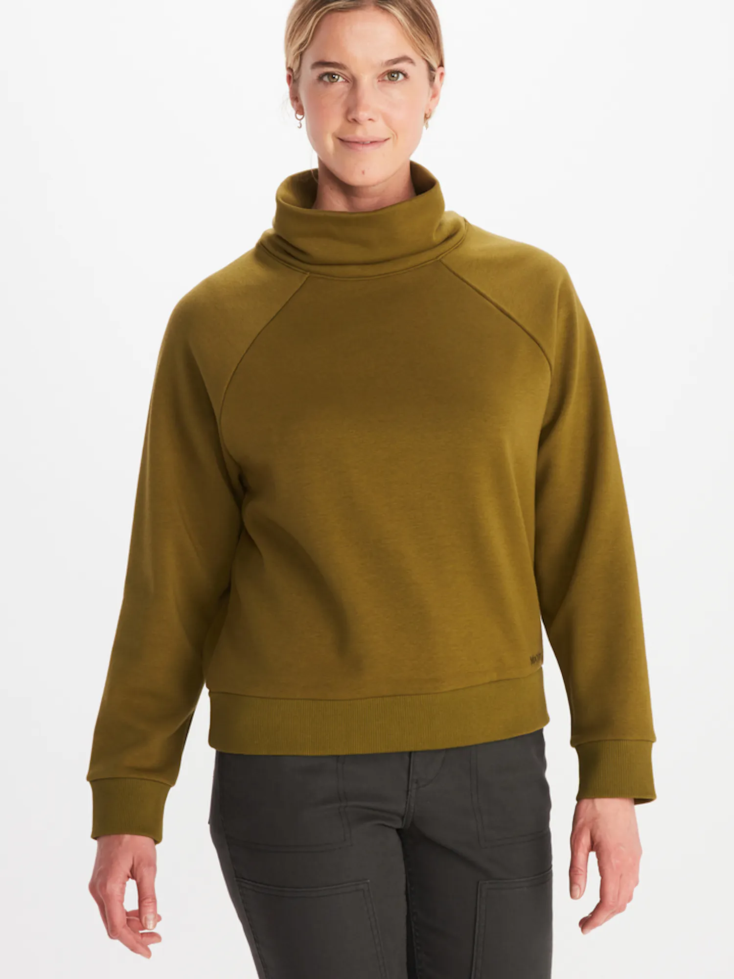 Marmot Women's Rowan Funnel Neck Hoody in Military Green