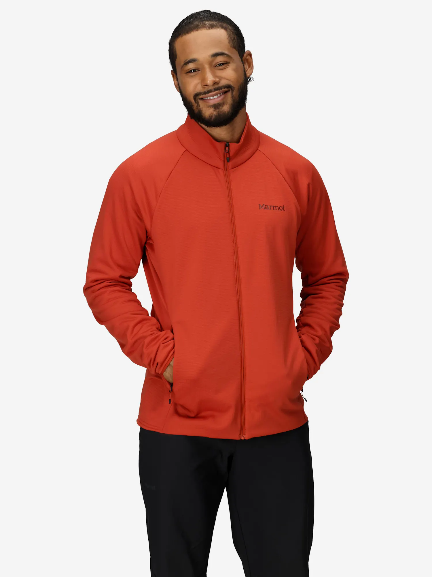 Marmot Men's Leconte Tech Grid Fleece Full-Zip Jacket (Fall 2025) in Sumac