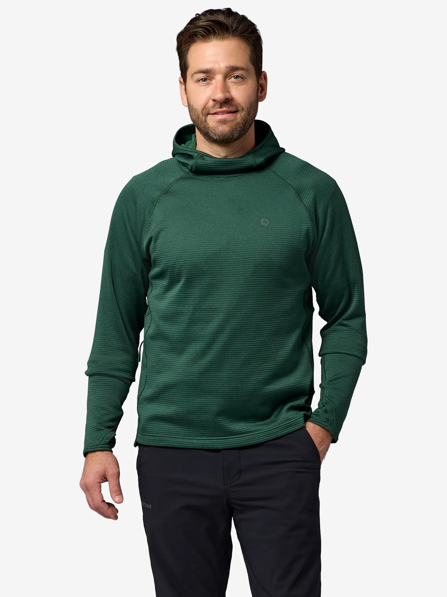 Marmot Men's Dias Ridge Hoodie Shirt in Pine Forest