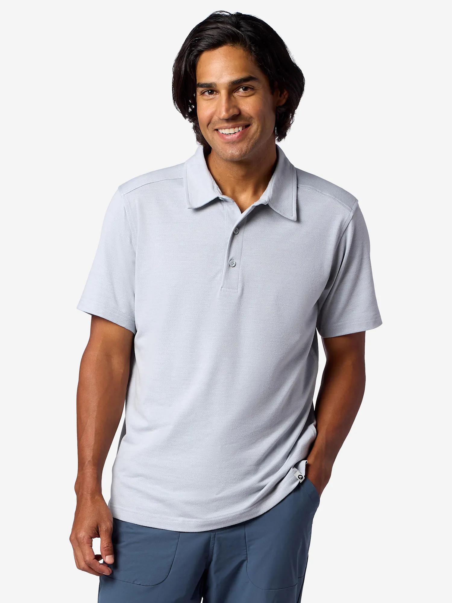 Marmot Men's Sereno Short-Sleeve Polo in Sleet Storm Heather