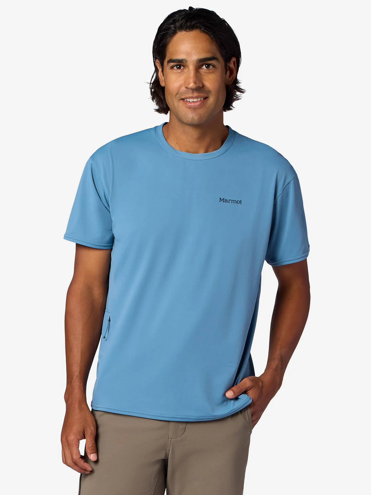 Marmot Men's AirExchange UPF 50 Short-Sleeve Crew Shirt in Summer Storm