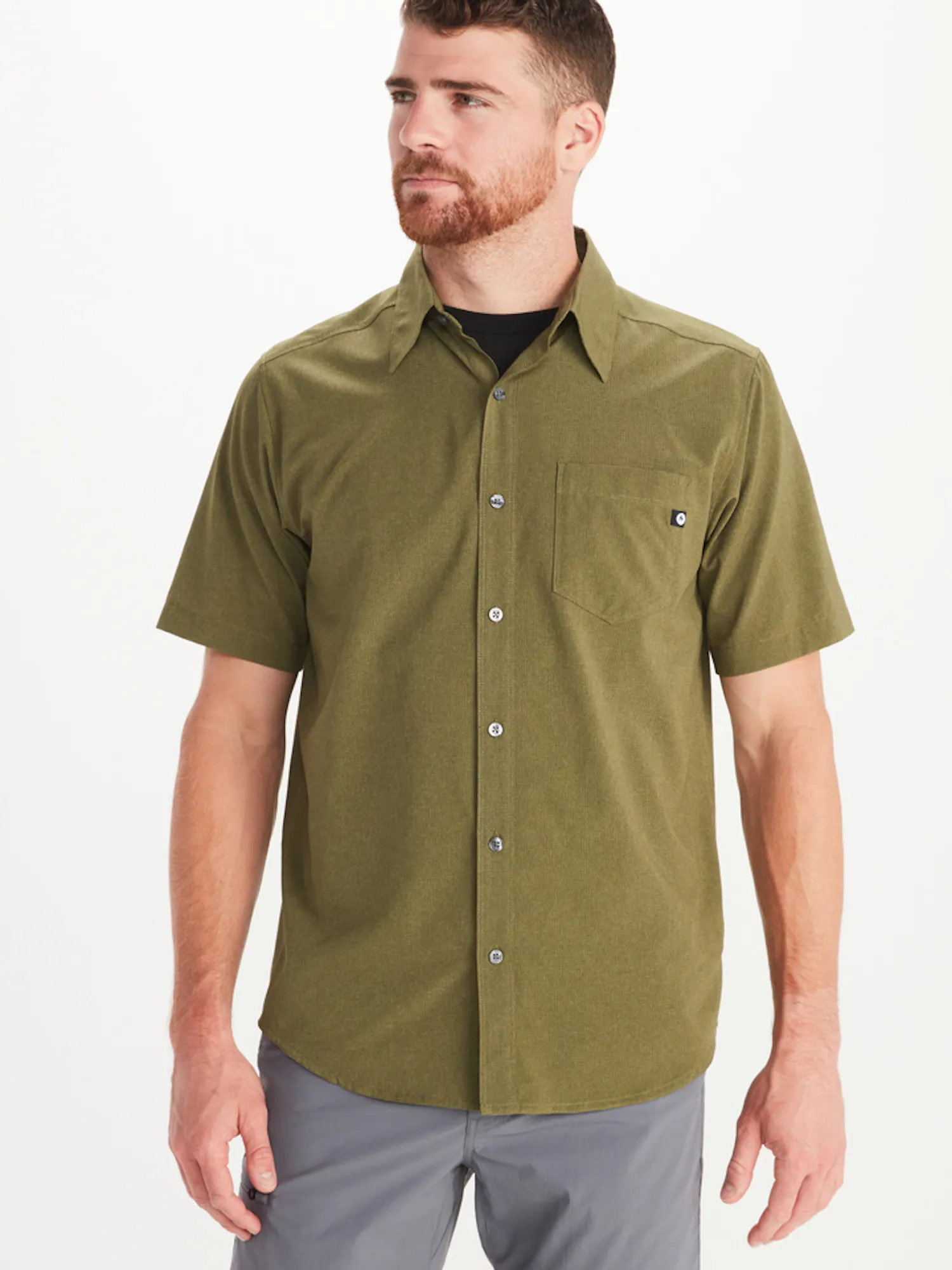 Marmot Men's Aerobora Short Sleeve Shirt in Winter Moss