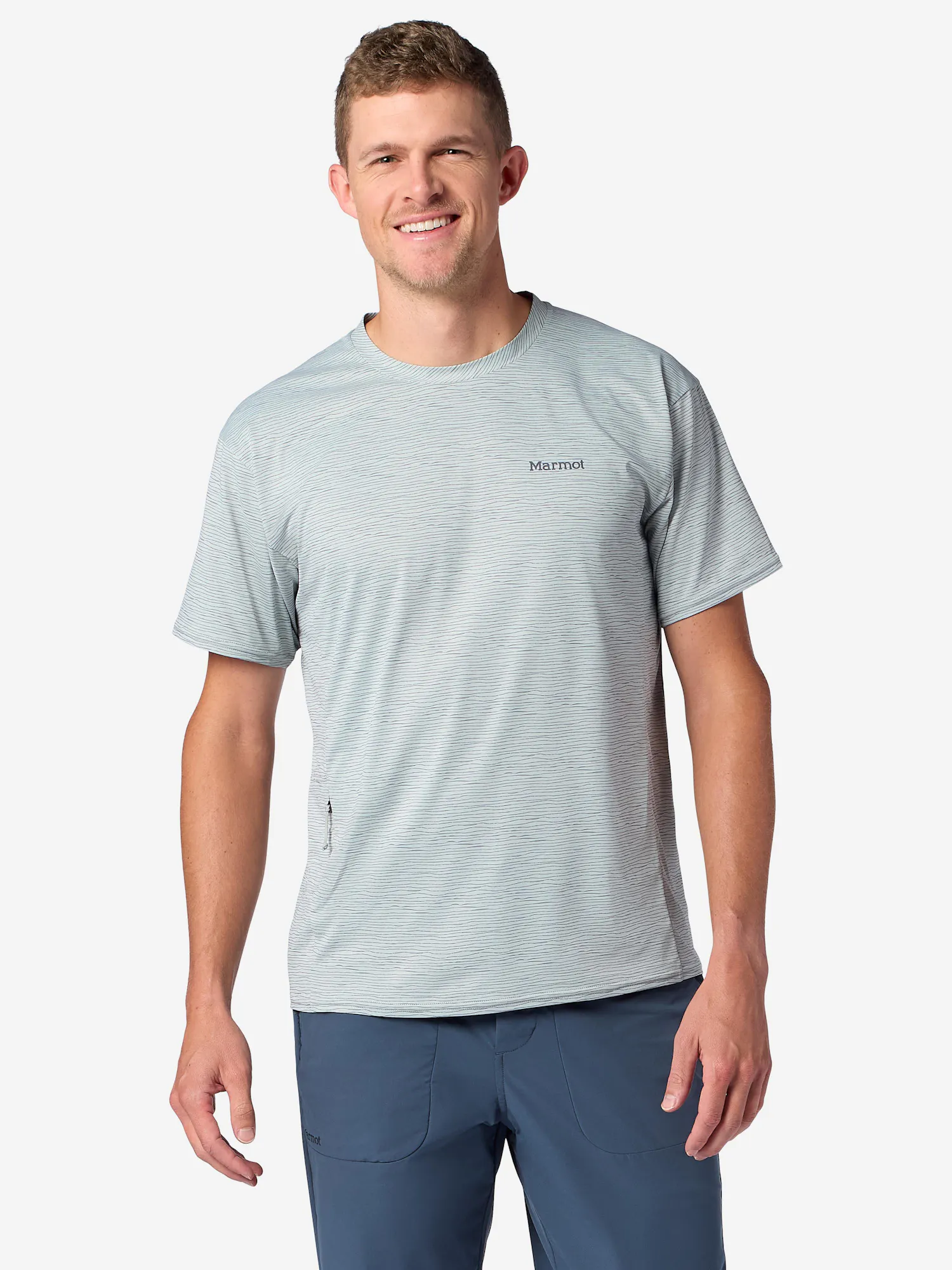 Marmot Men's AirExchange UPF 50 Short-Sleeve Crew Shirt in Boulder Crack Frequency