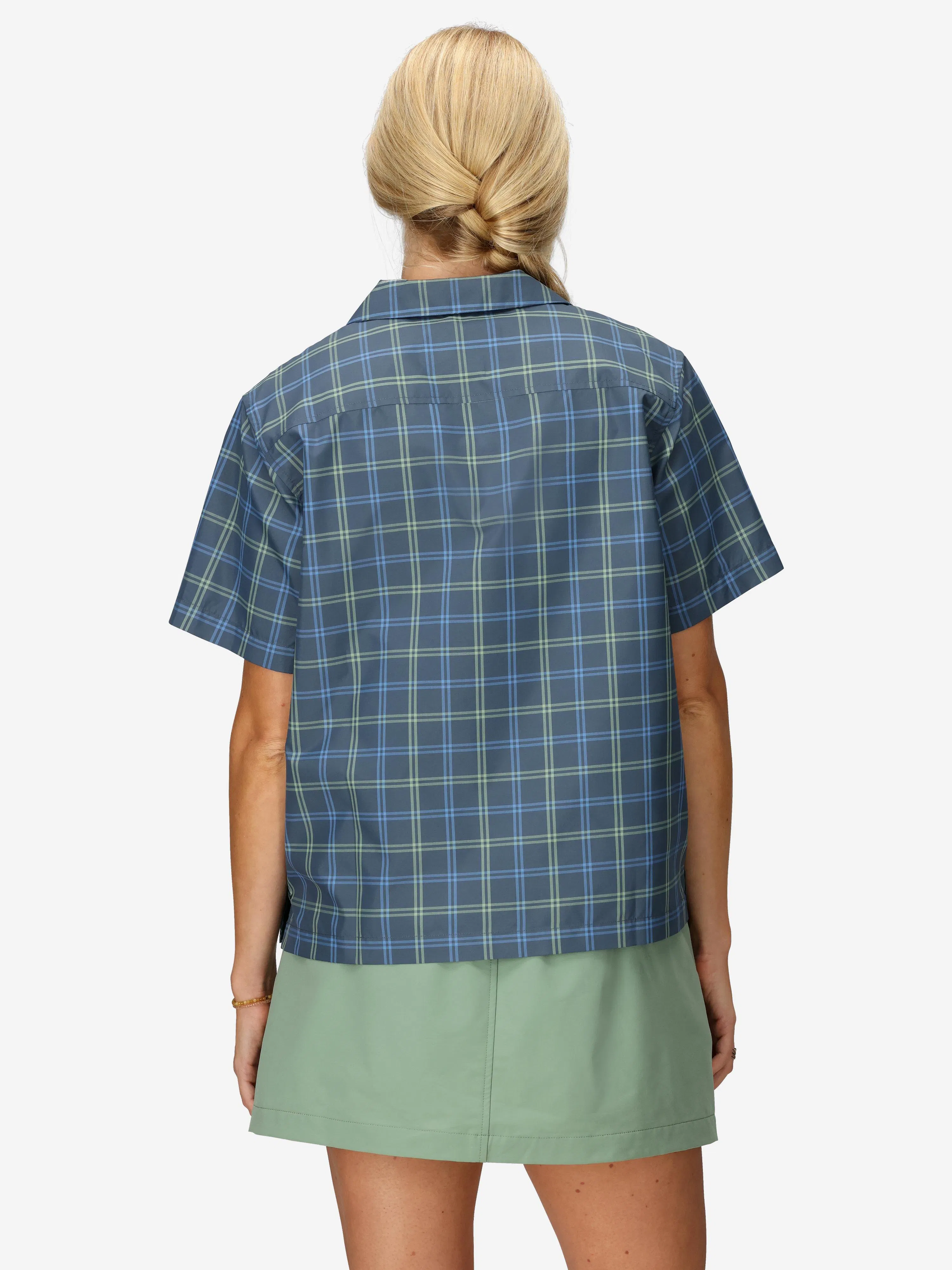 Women's AirExchange UPF 40 Novelty Short-Sleeve Camp Collared Shirt