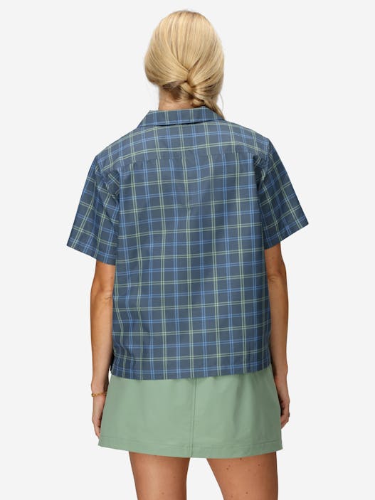 Women's AirExchange UPF 40 Novelty Short-Sleeve Camp Collared Shirt