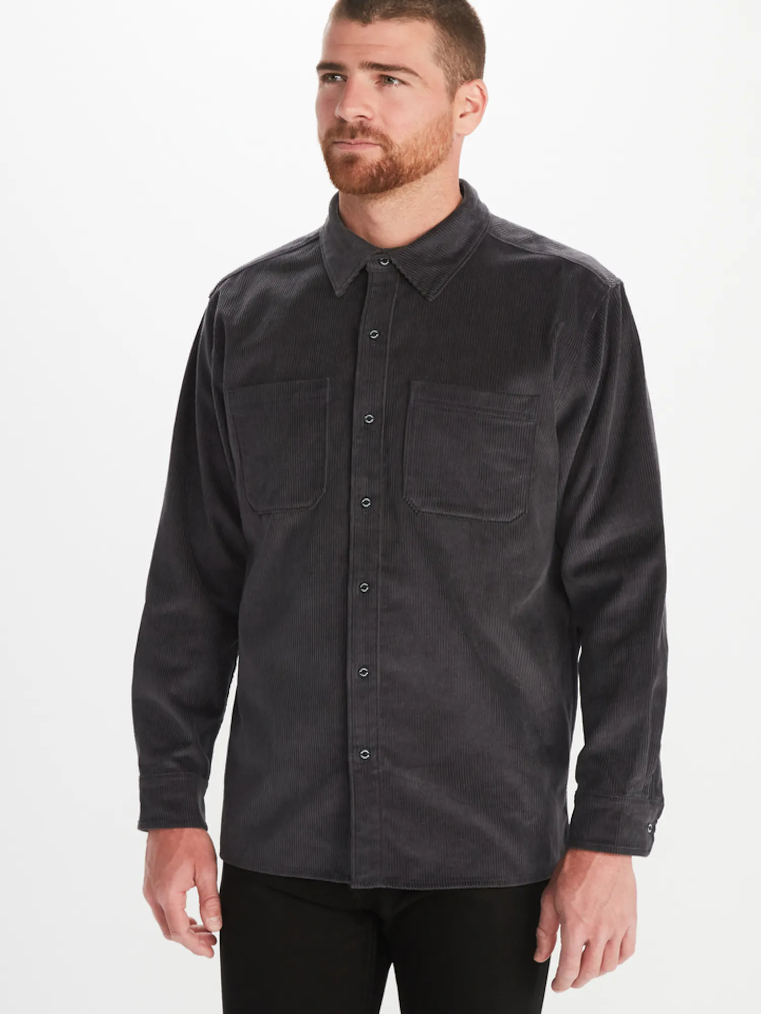 Marmot Men's Alyesbury Corduroy Long-Sleeve Shirt in Dark Steel | Cotton
