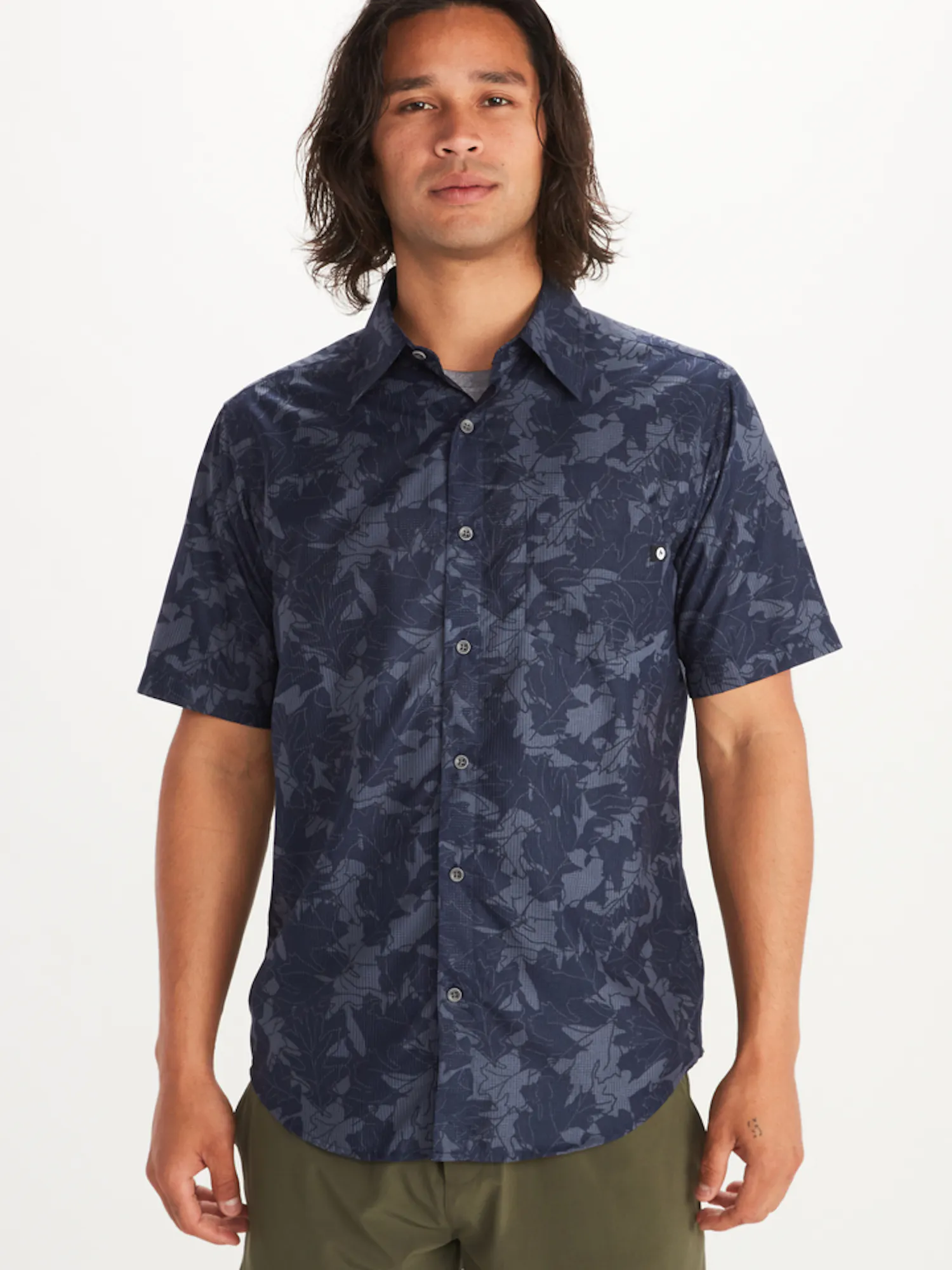 Marmot Men's Syrocco Short-Sleeve Shirt in Storm Leaf