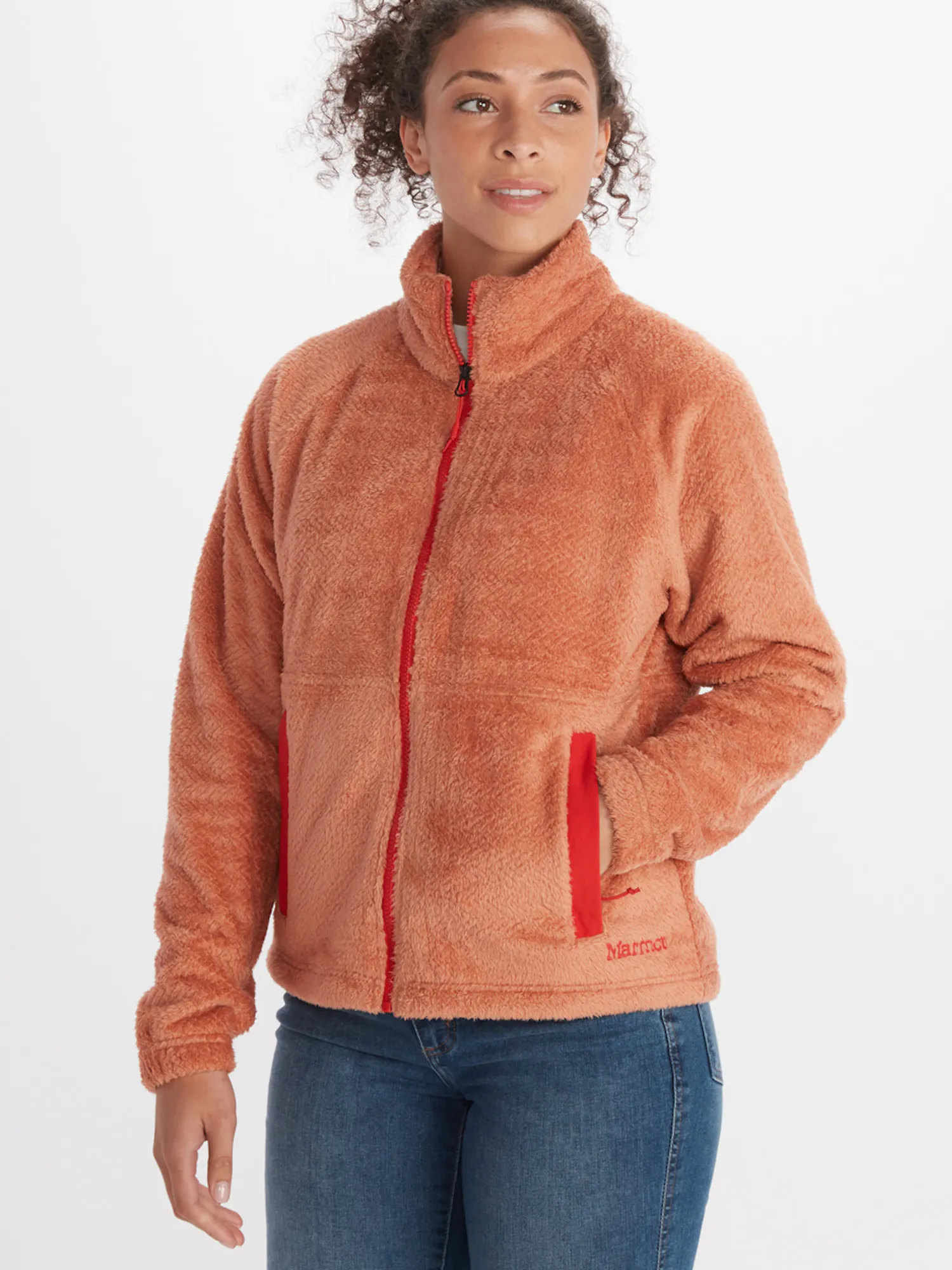 Marmot Women's Homestead Plush Sherpa Fleece Full-Zip Jacket in Rose Gold