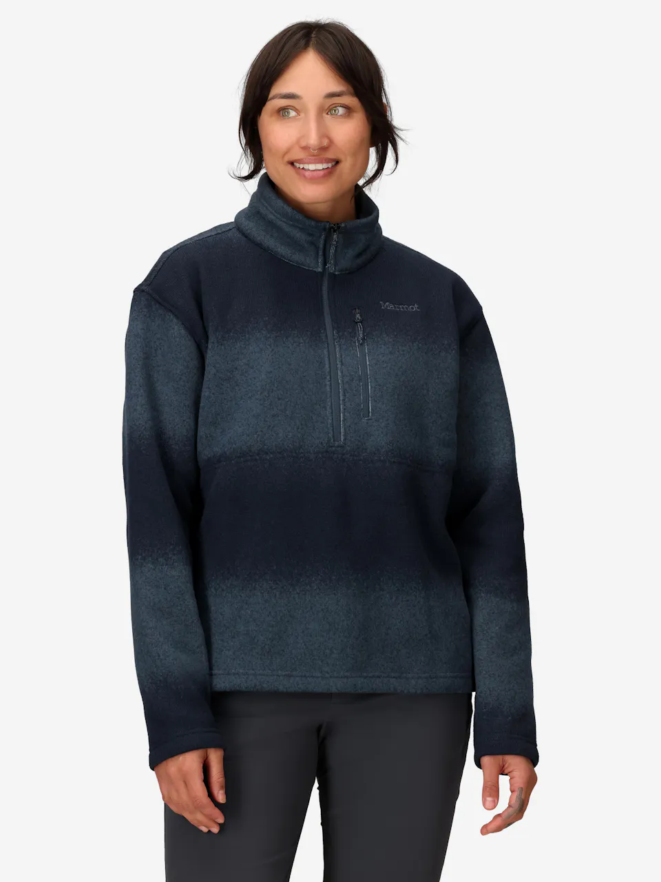 Wm's Heavyweight Drop Line Printed 1/2 Zip