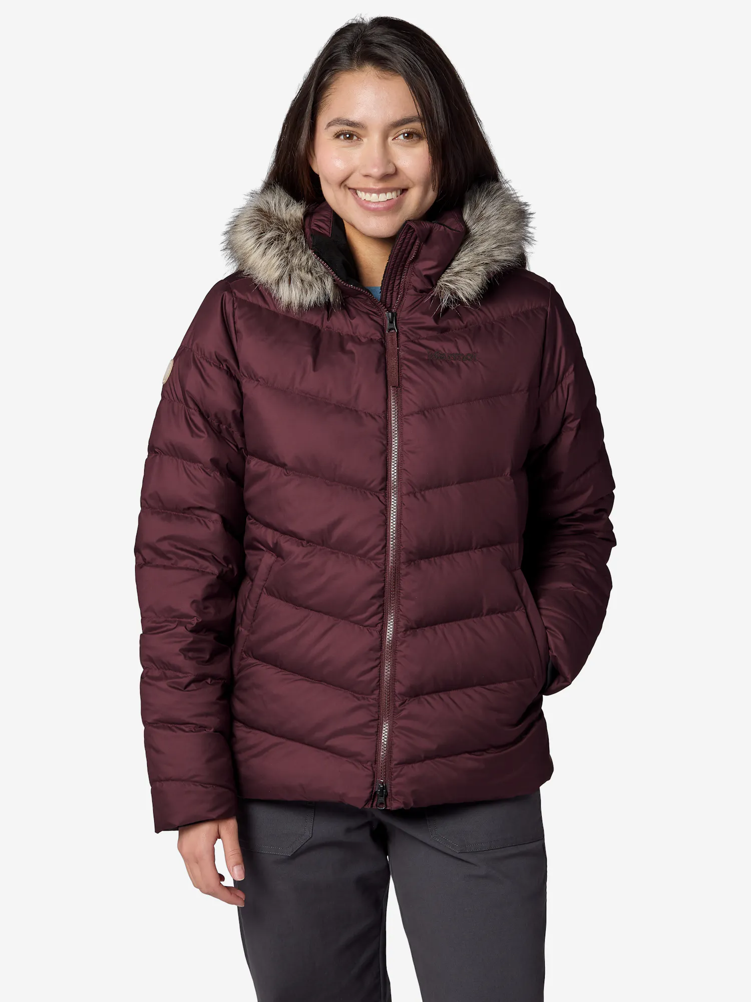 Marmot Women's Emberous Down Coat in Black Plum