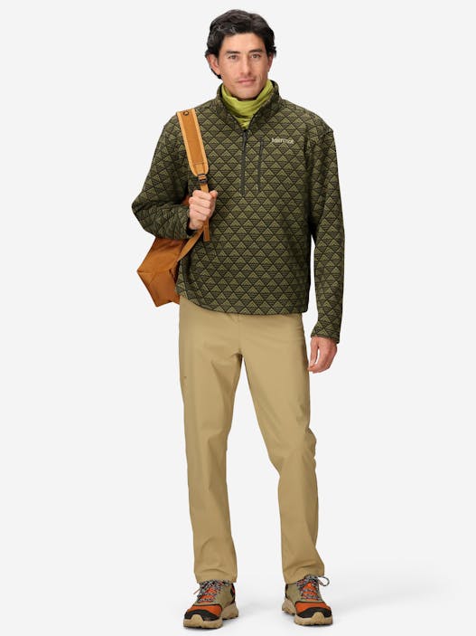 Men's Heavyweight Drop Line Printed Sweater Fleece Half-Zip