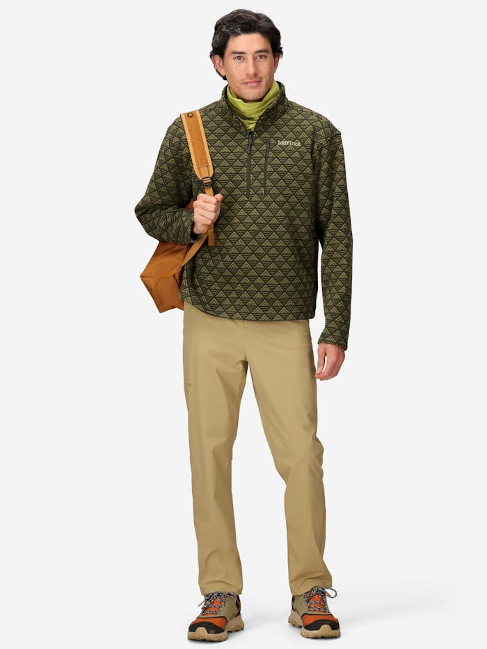 Men's Heavyweight Drop Line Printed Sweater Fleece Half-Zip