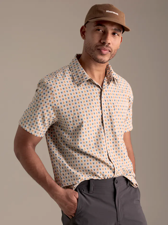 Men's AirExchange UPF 40 Novelty Short-Sleeve Collared Shirt