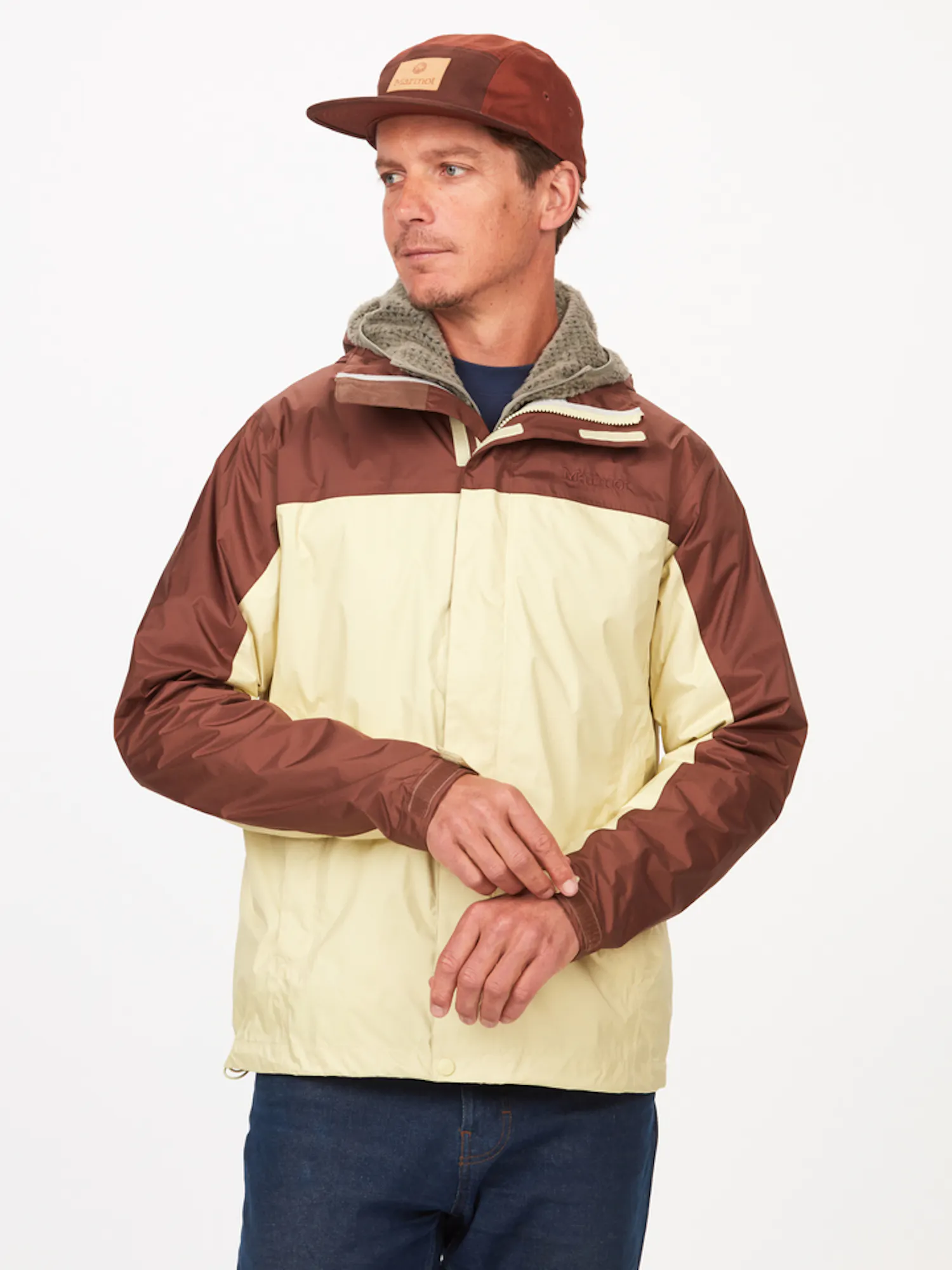 Marmot Men's PreCip® Eco Jacket in Wheat/Pinecone