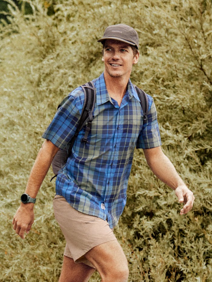 Men's AirExchange UPF 40 Novelty Short-Sleeve Collared Shirt