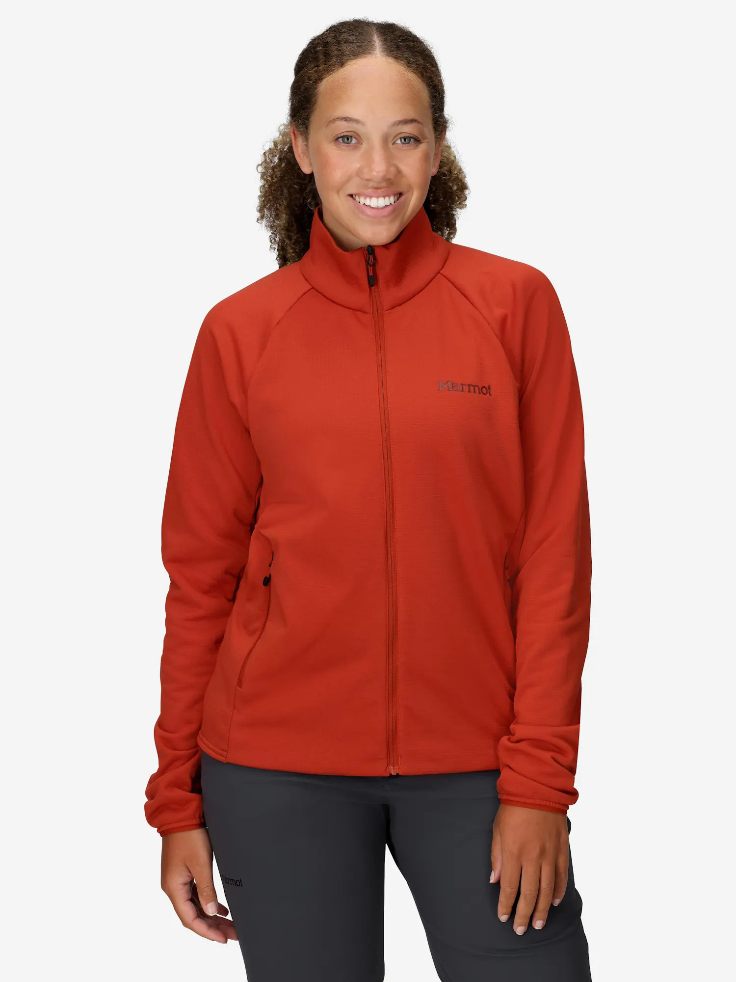Marmot Women's Leconte Tech Grid Fleece Full-Zip Jacket (Fall 2025) in Sumac
