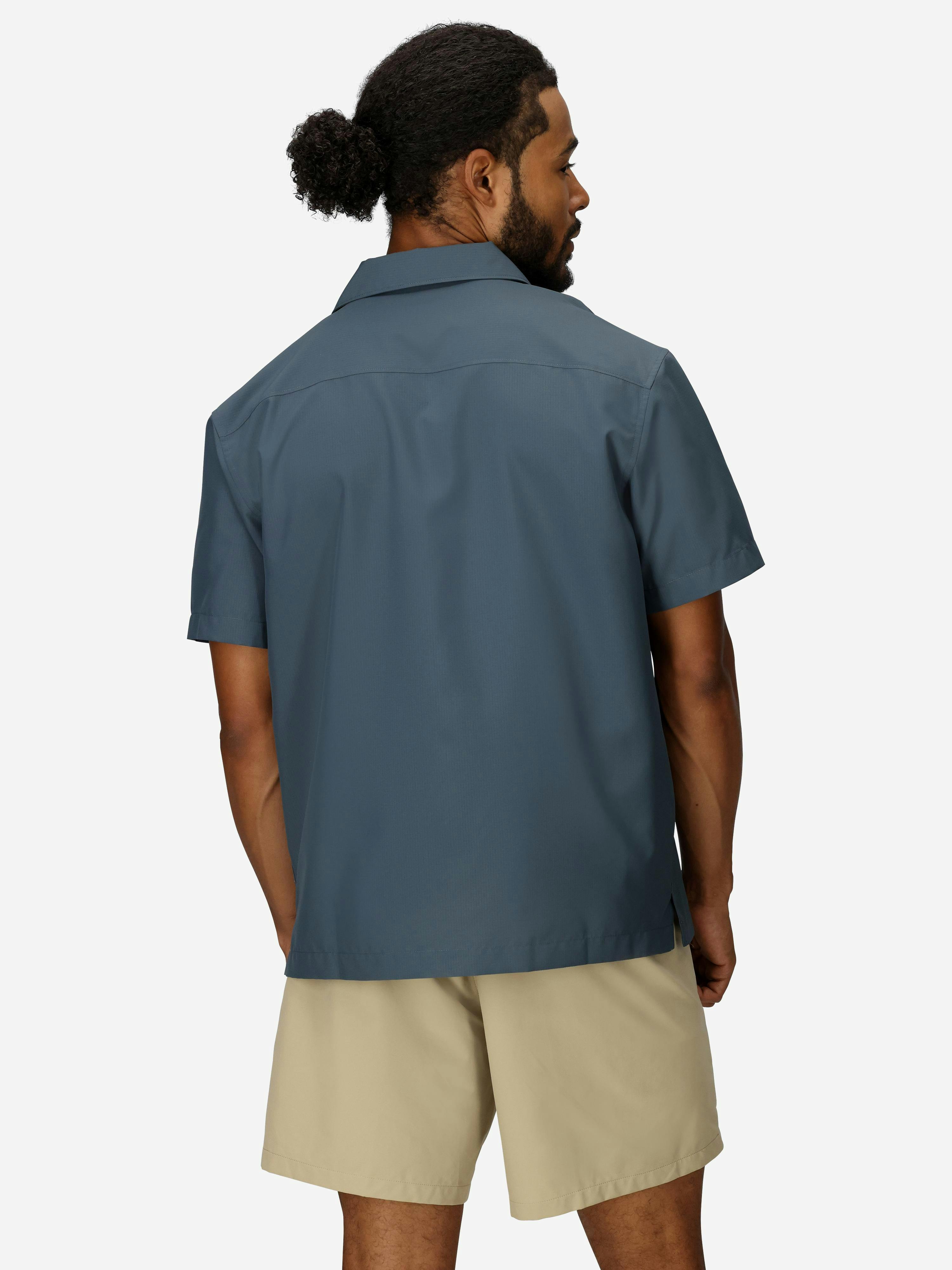 Men's AirExchange UPF 40 Short-Sleeve Camp Collared Shirt