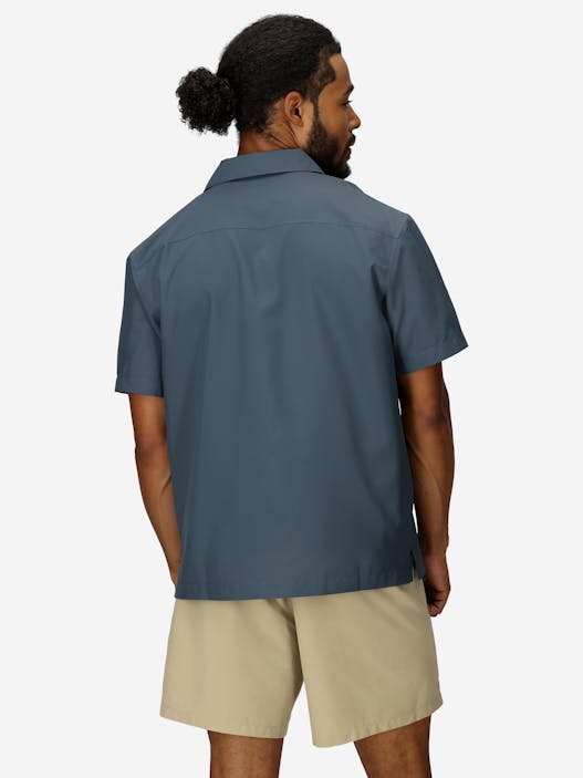 Men's AirExchange UPF 40 Short-Sleeve Camp Collared Shirt