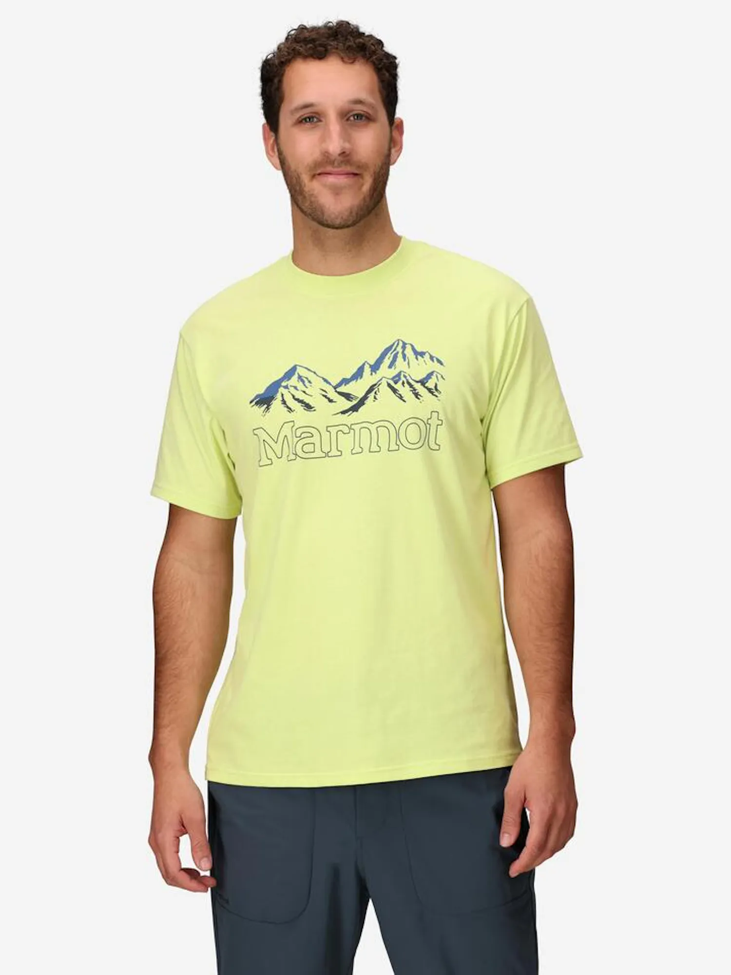 Marmot Men's Peaks Line Short-Sleeve T-Shirt (Spring 2025) in Matcha | Cotton