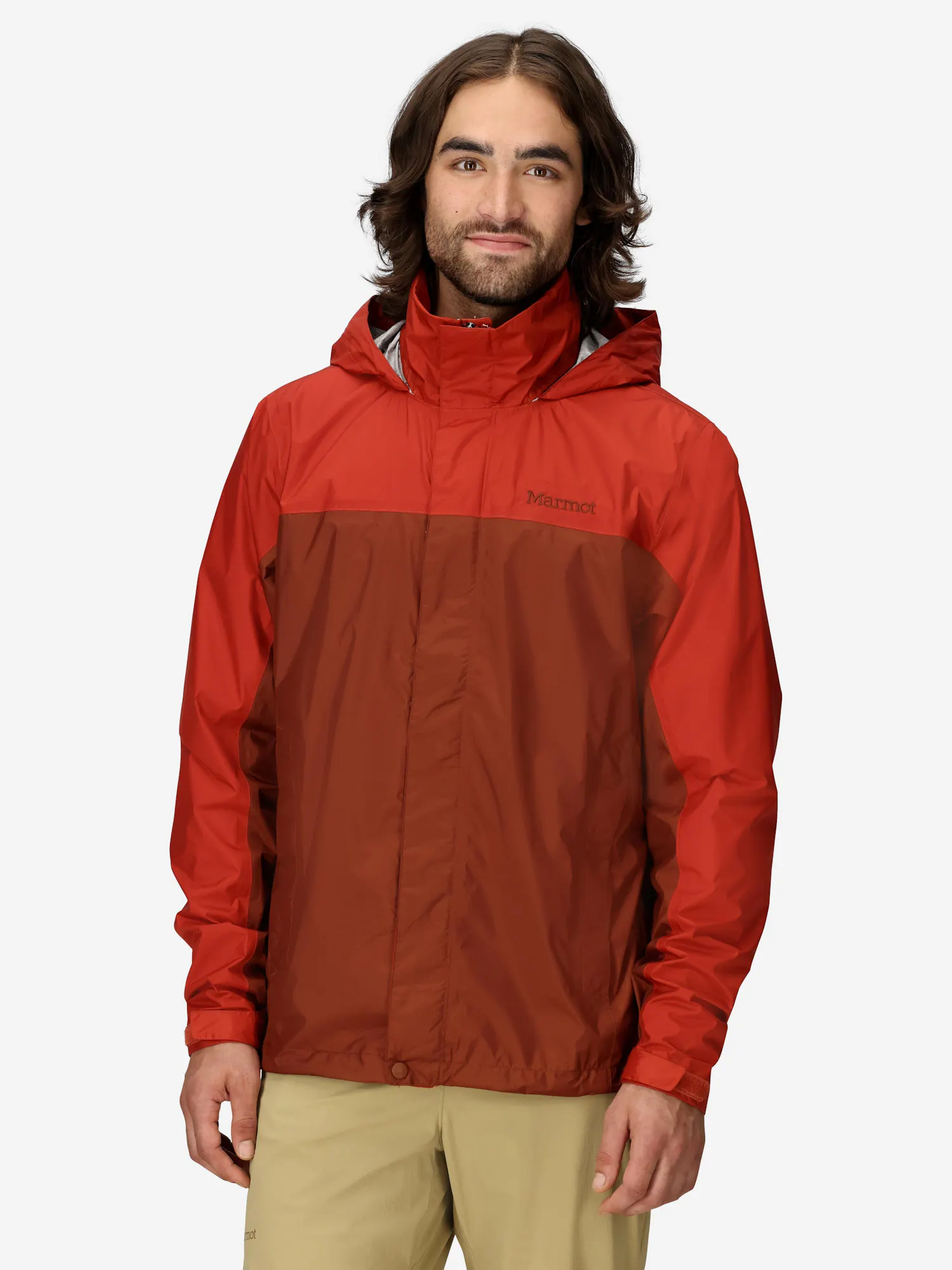 Marmot Men's PreCip® Eco Rain Jacket (Spring 2025) in Pecan/Sumac