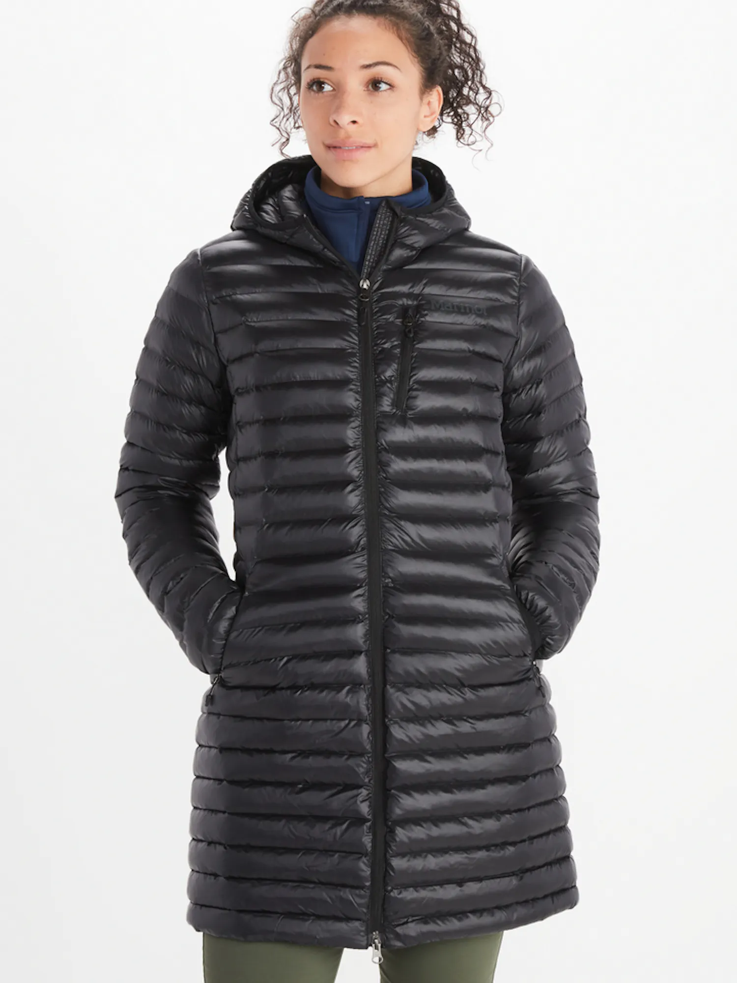 Marmot Women's Long Avant Featherless Hoody in Black | Down