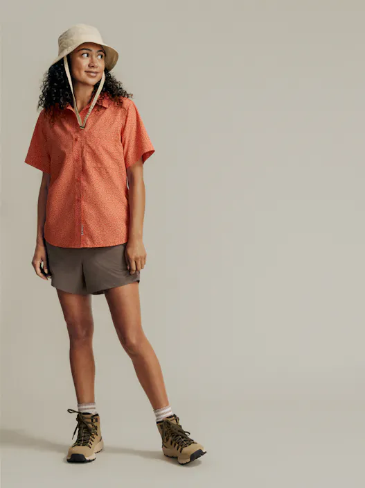 Women's AirExchange UPF 40 Novelty Short-Sleeve Collared Shirt