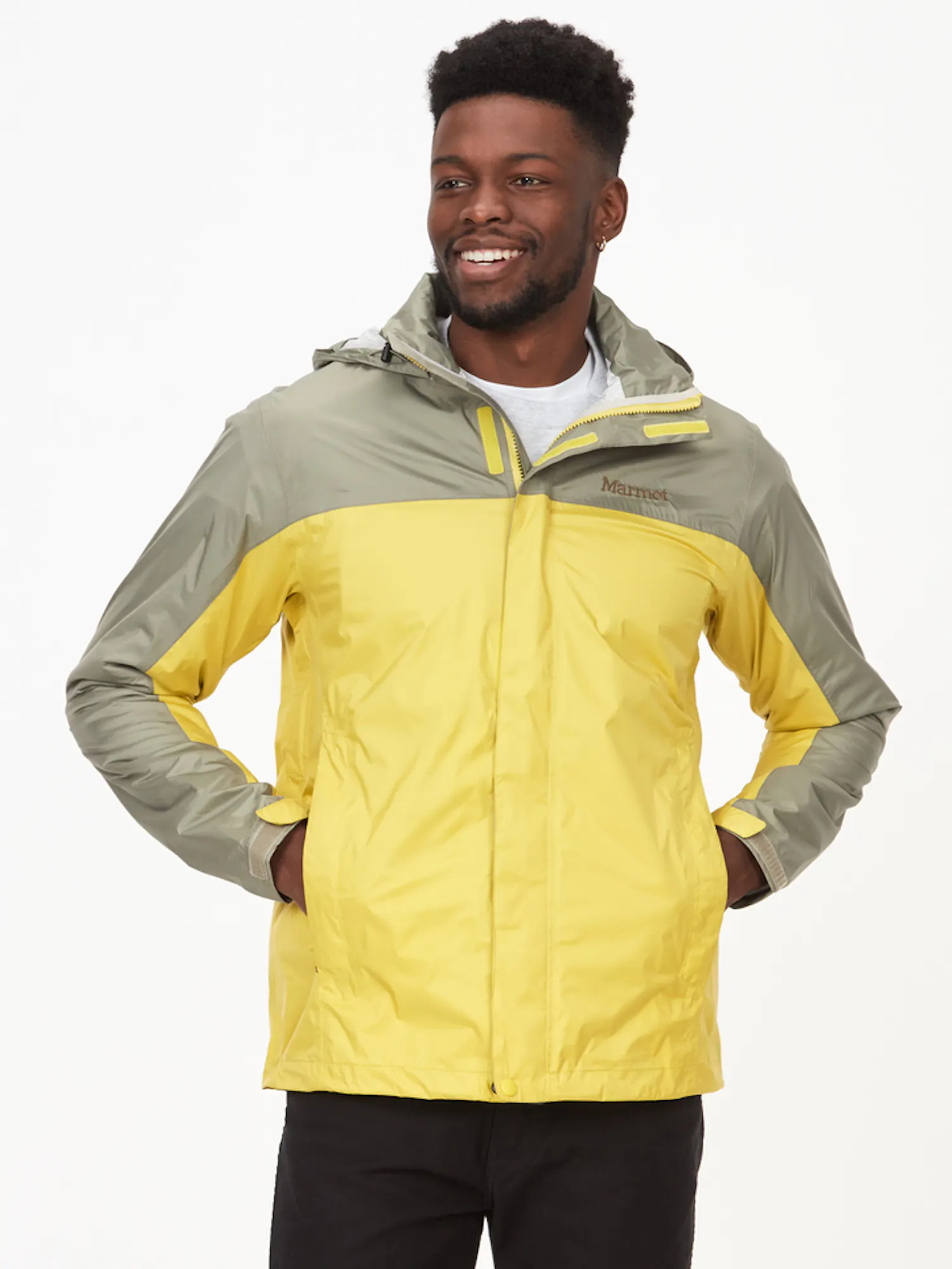 Marmot Men's PreCip® Eco Jacket in Limelight/Vetiver