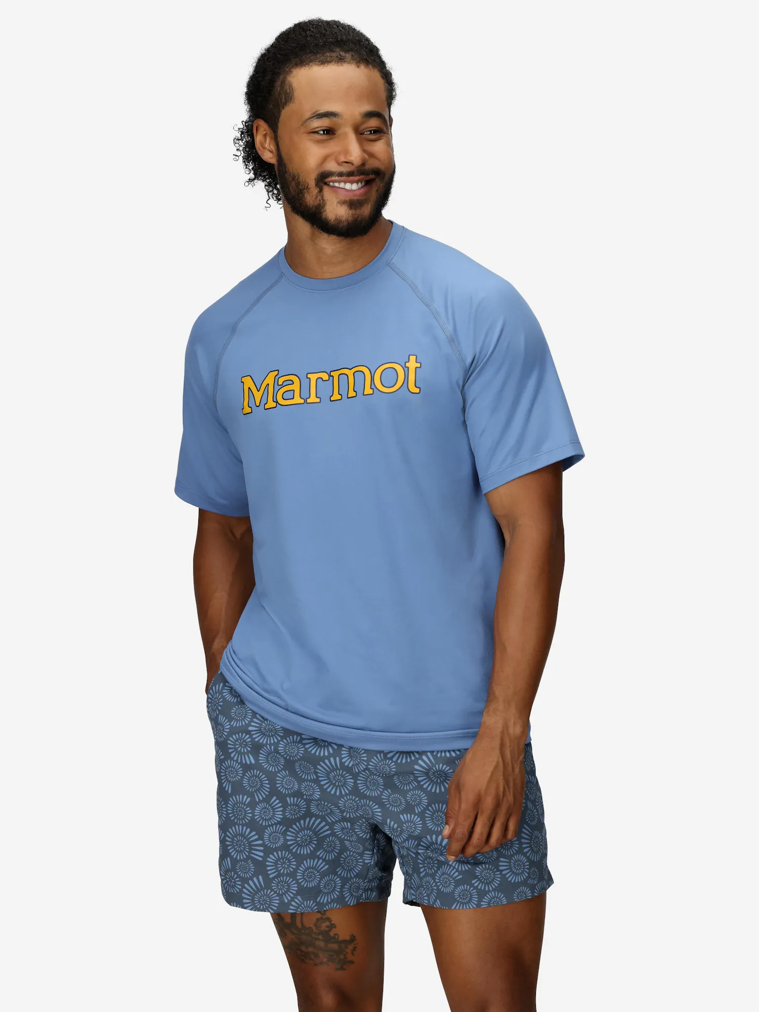 Marmot Men's Windridge UPF 50 Graphic Short-Sleeve T-Shirt in Rain Cloud