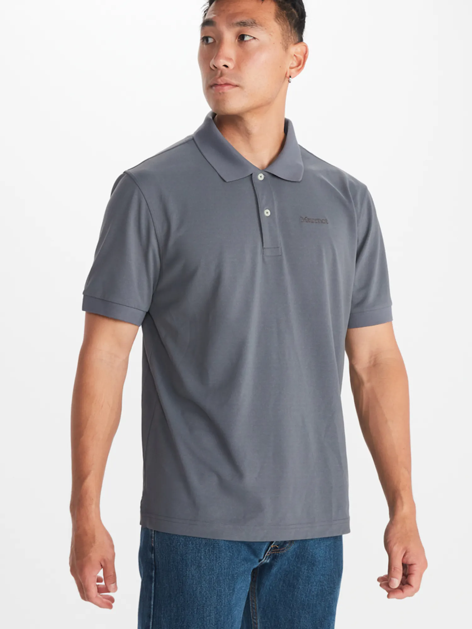 Marmot Men's Windridge UPF 50 Pique Polo Shirt in Steel Onyx